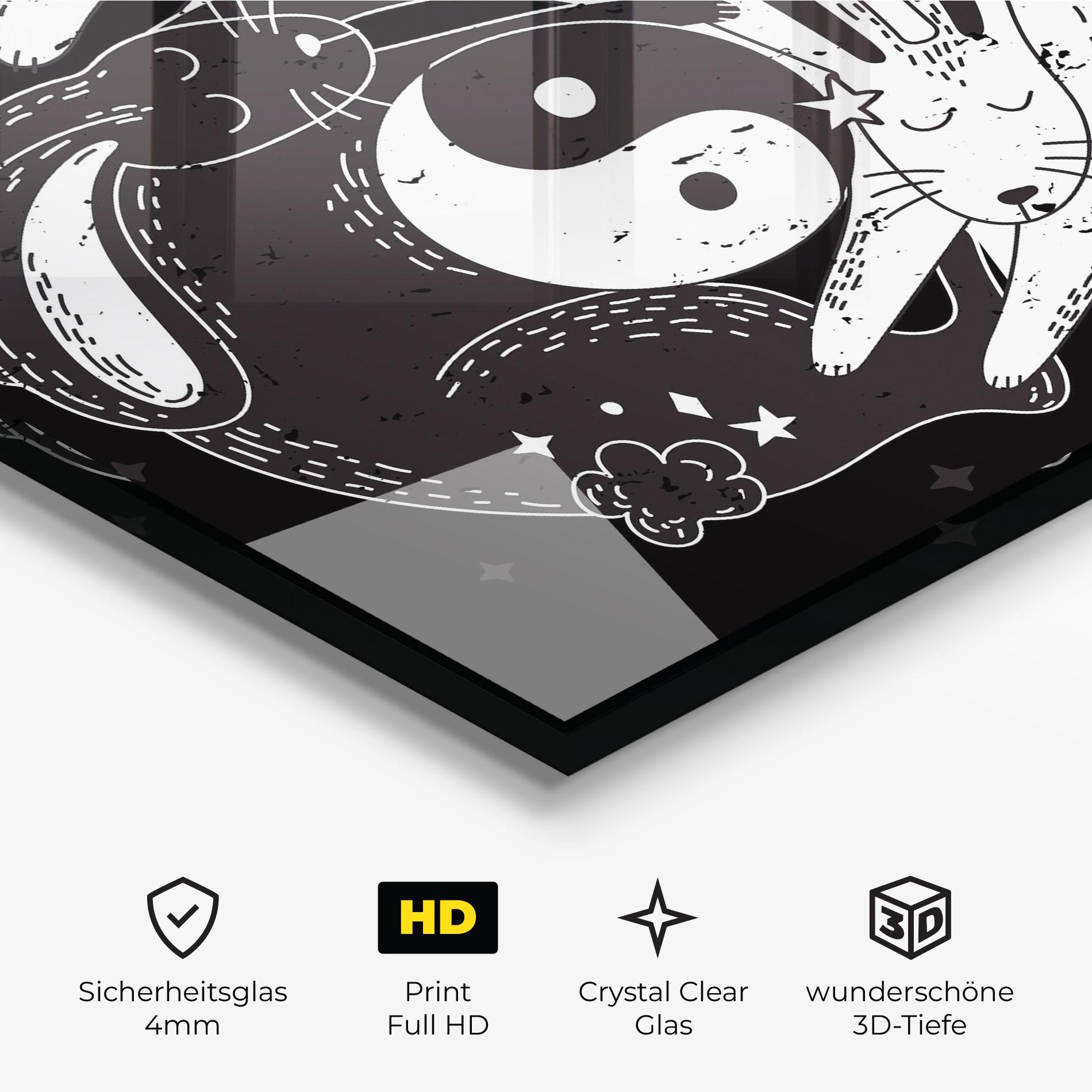 Glasbild Bunny Yinyang mockup 3