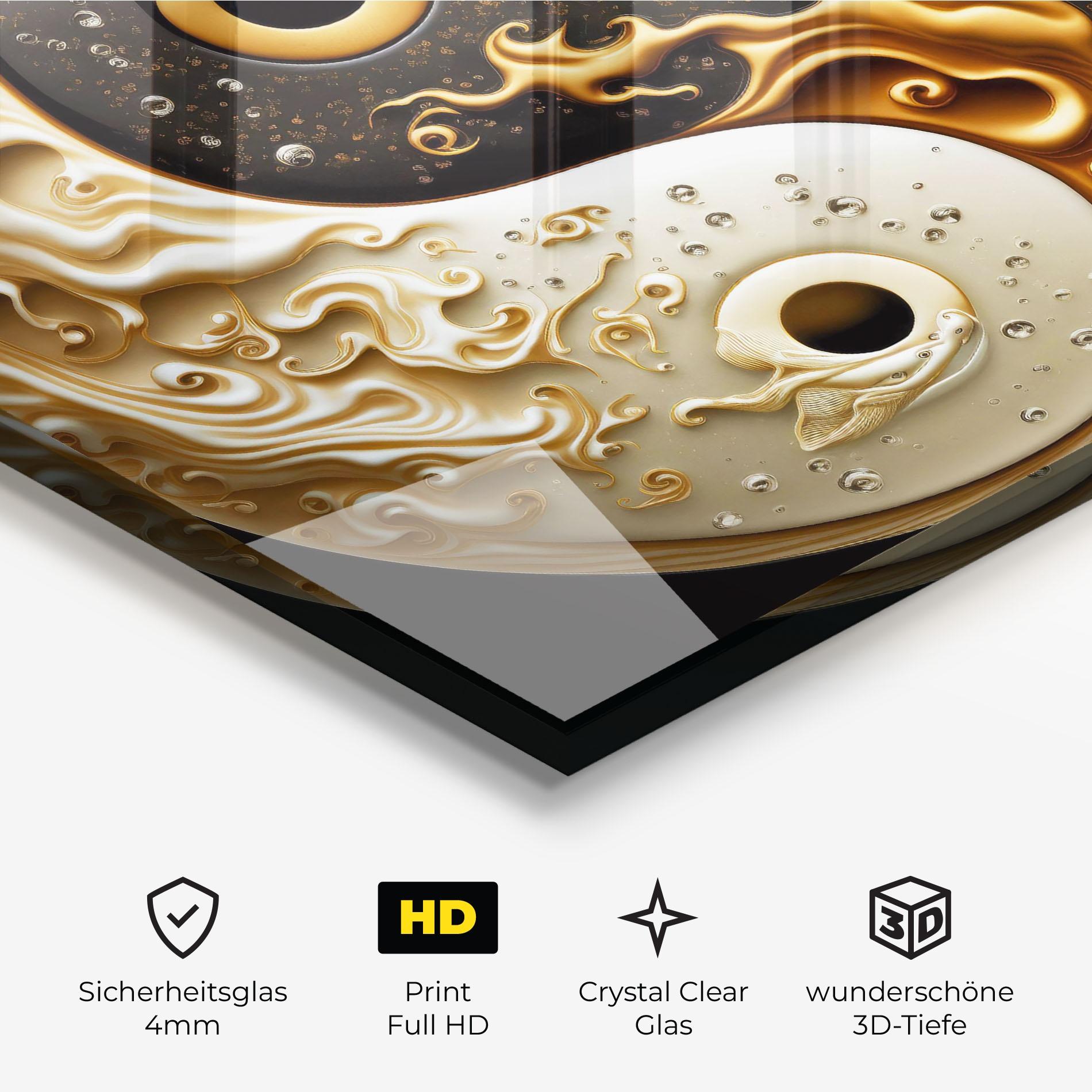 Glasbild Caramel Yinyang mockup 3