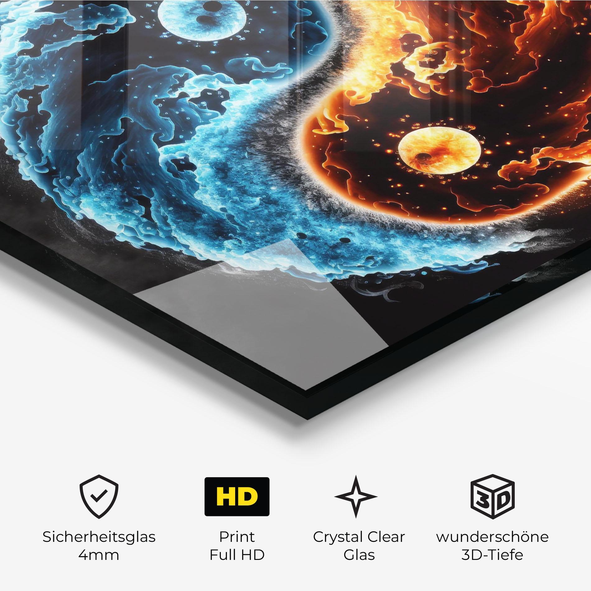 Glasbild Fire Water Yinyang mockup 3