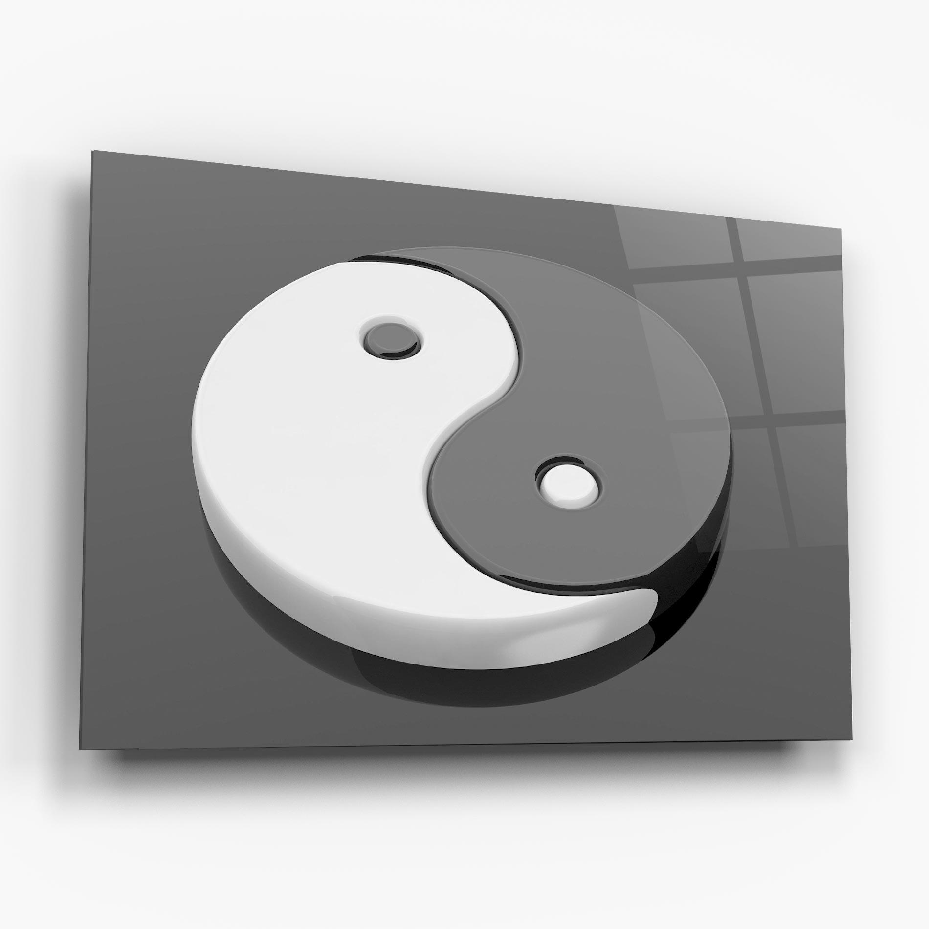 Glasbild 3d Yinyang mockup 6