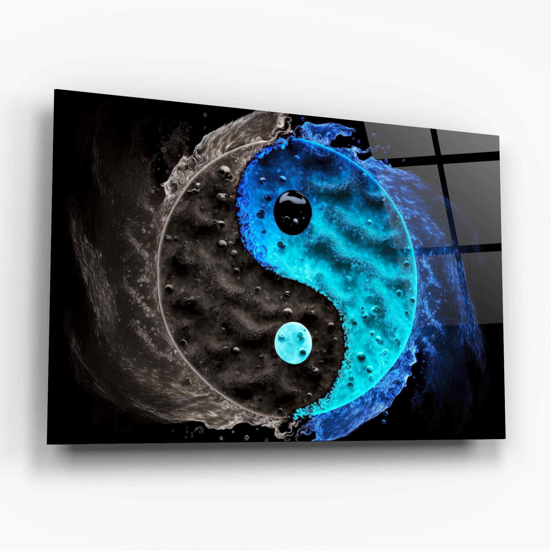 Glasbild Blue Water Yinyang mockup 6