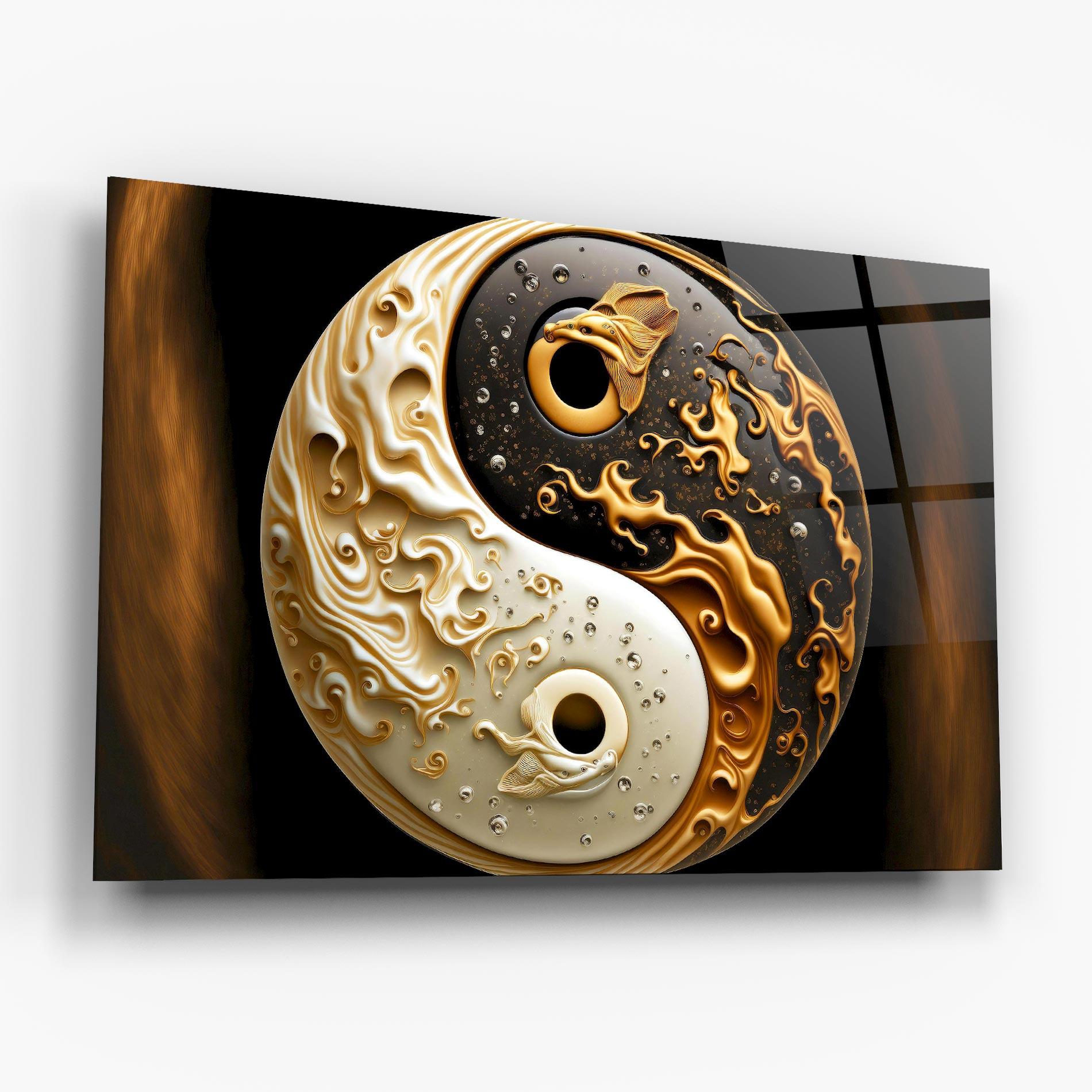 Glasbild Caramel Yinyang mockup 6