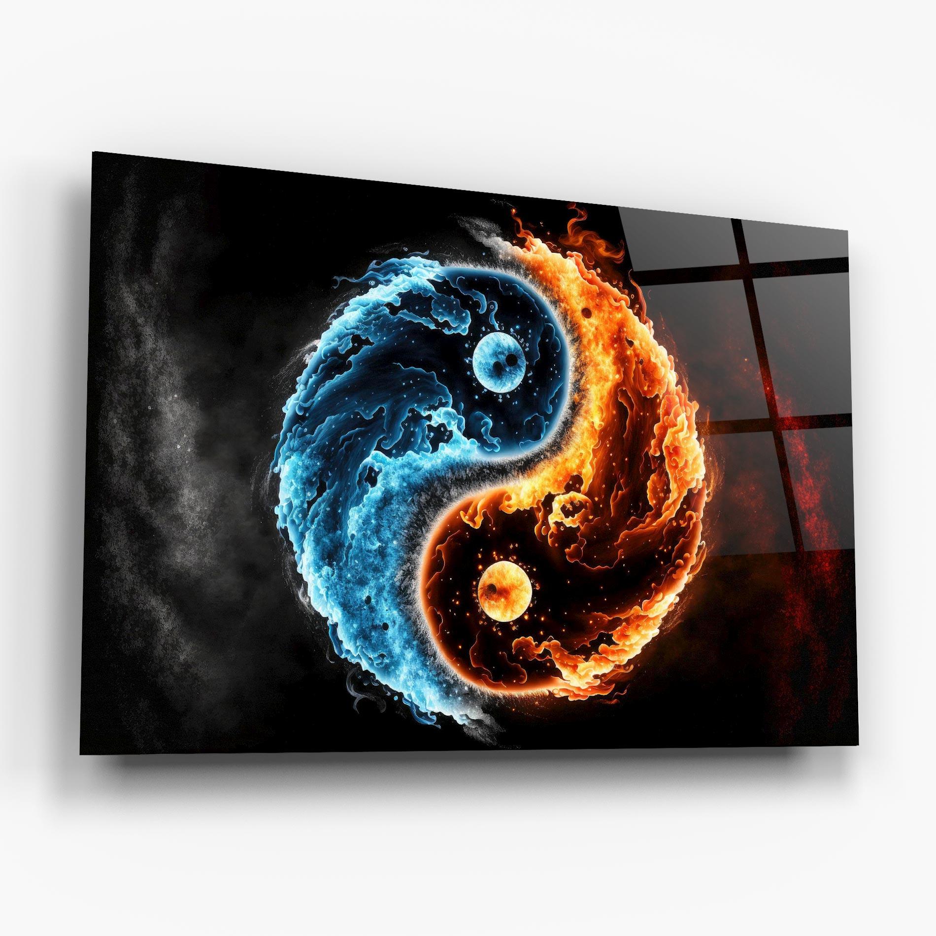 Glasbild Fire Water Yinyang mockup 6