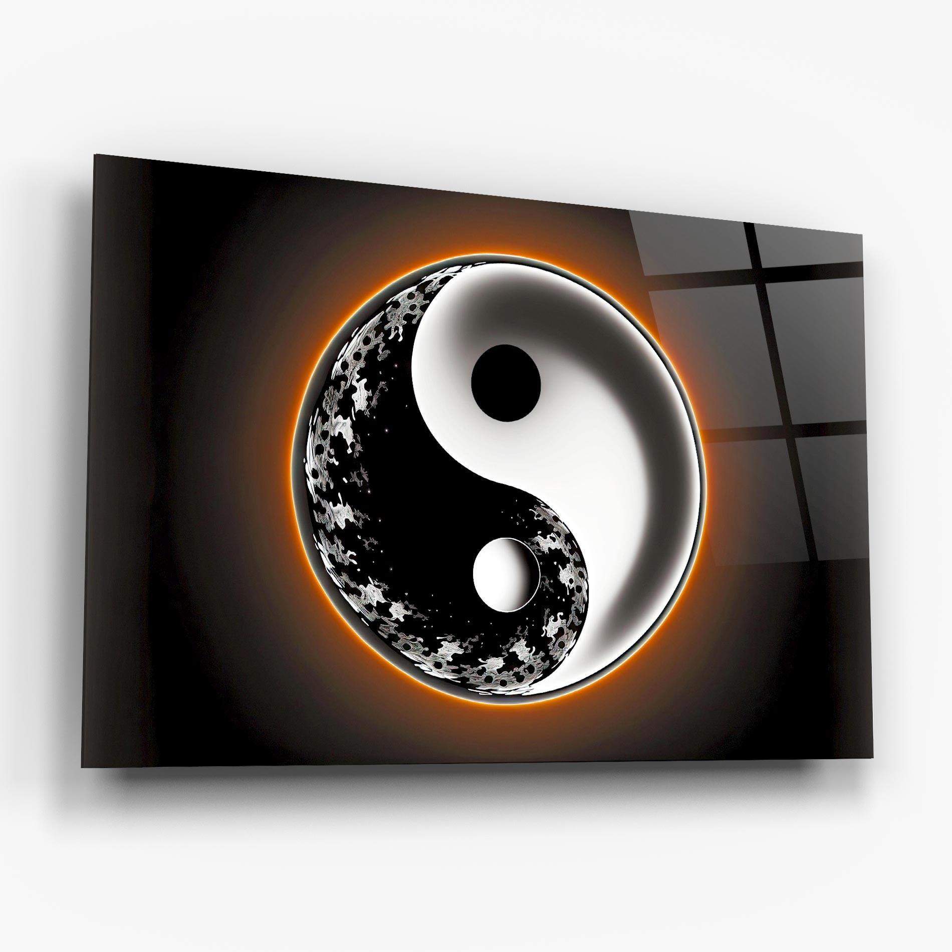 Glasbild Purple Light Yinyang mockup 6