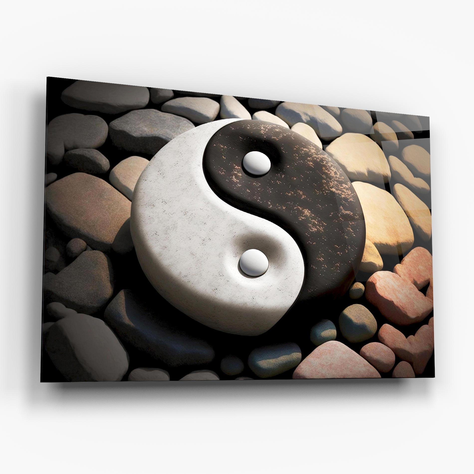 Glasbild Stone Yinyang mockup 6