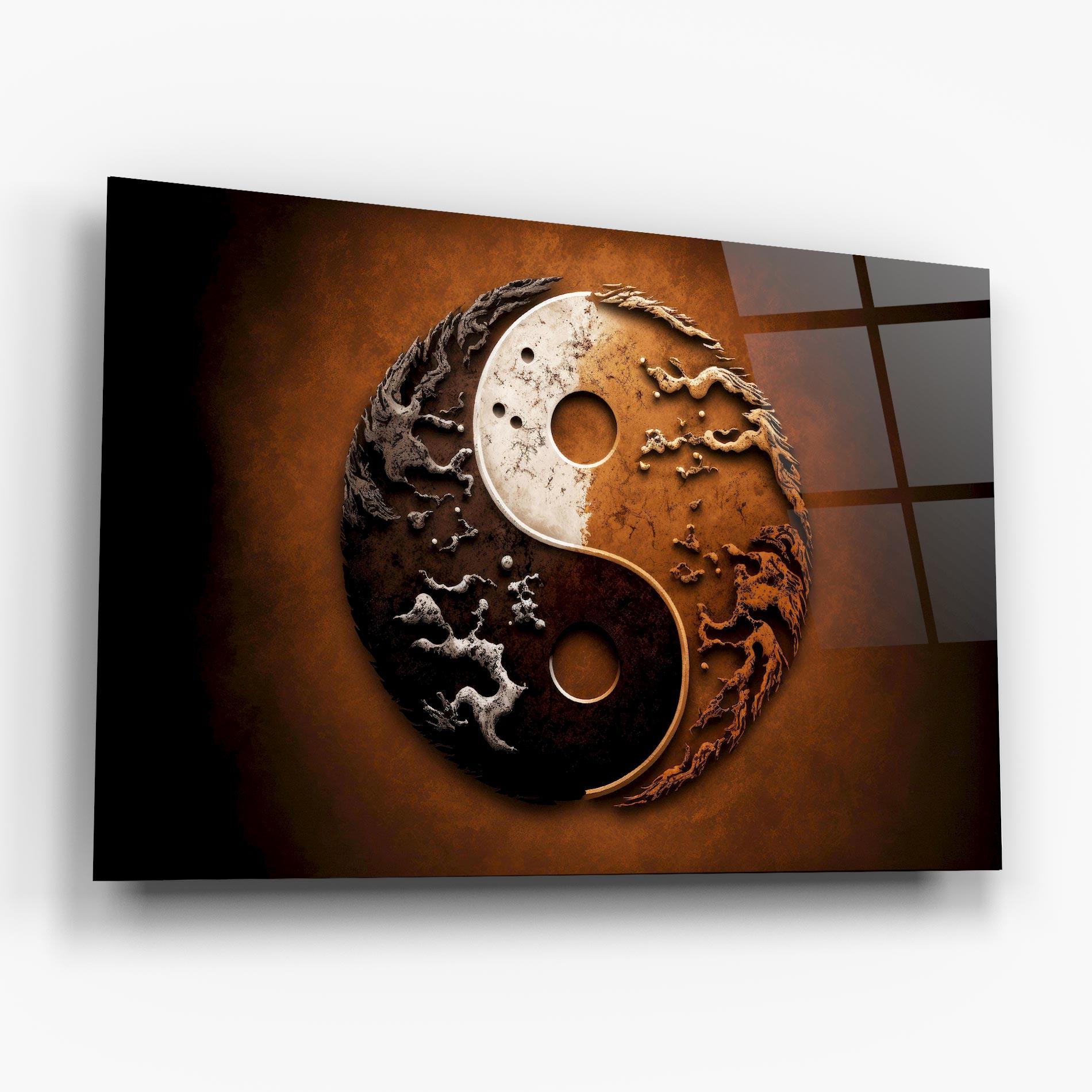 Glasbild White Sand Yinyang mockup 6