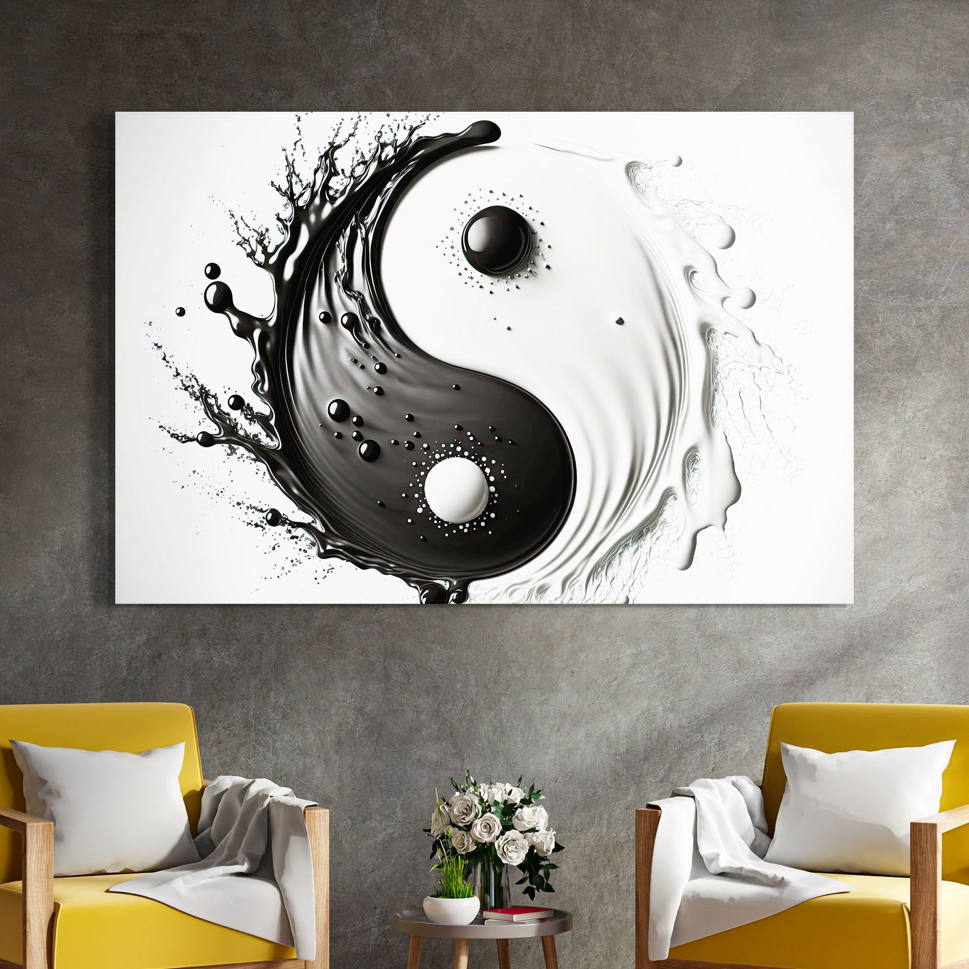 Black Liquid Yinyang mockup 4