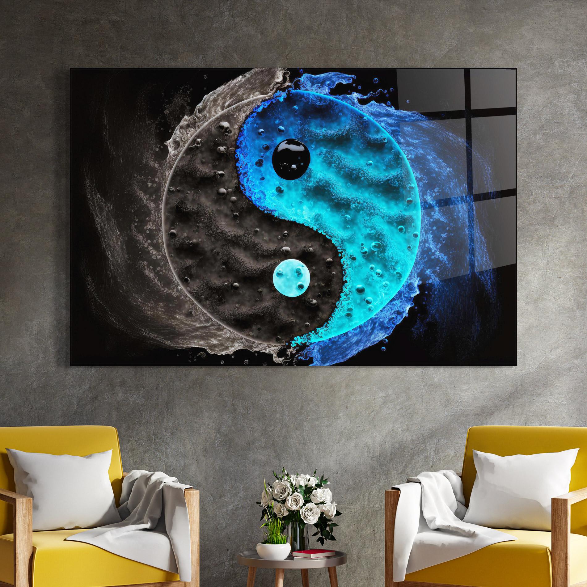 Glasbild Blue Water Yinyang mockup 4
