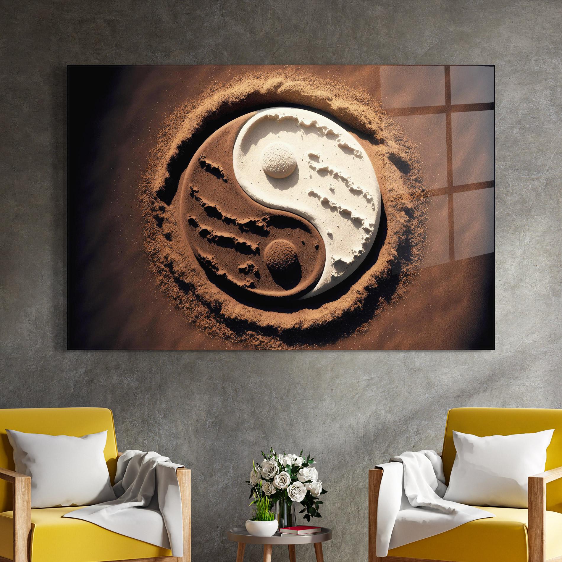 Glasbild Earth Yinyang mockup 4