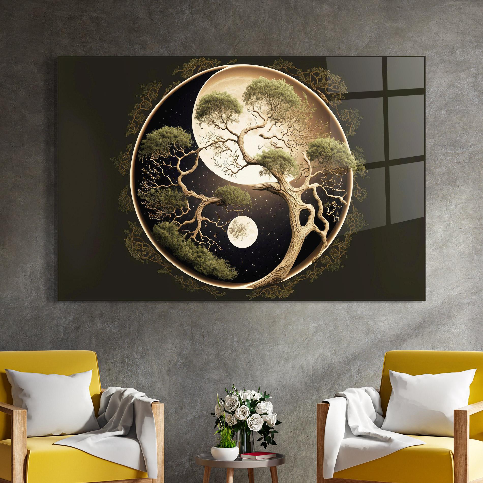 Glasbild Green Tree Yinyang mockup 4
