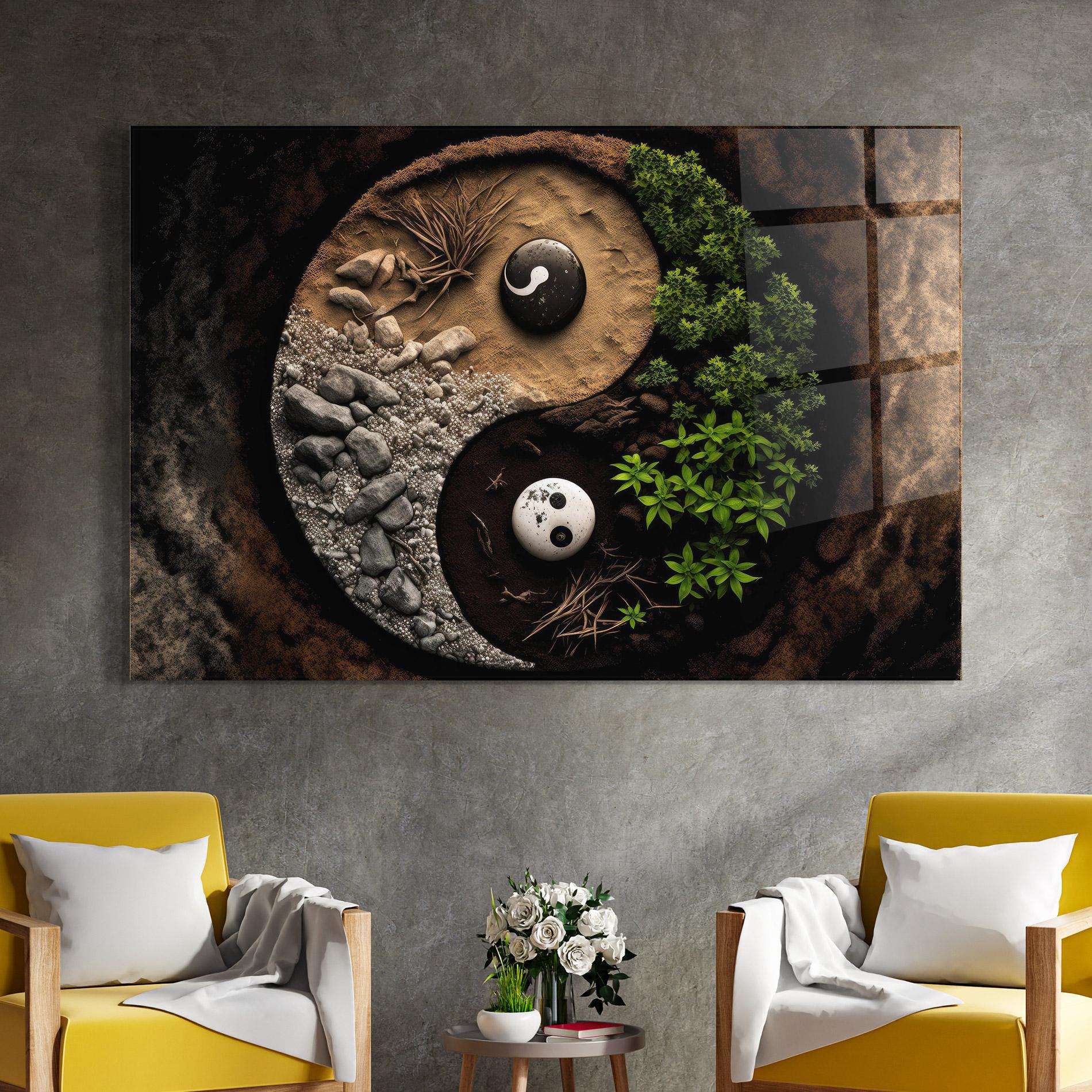 Glasbild Nature Yinyang mockup 4