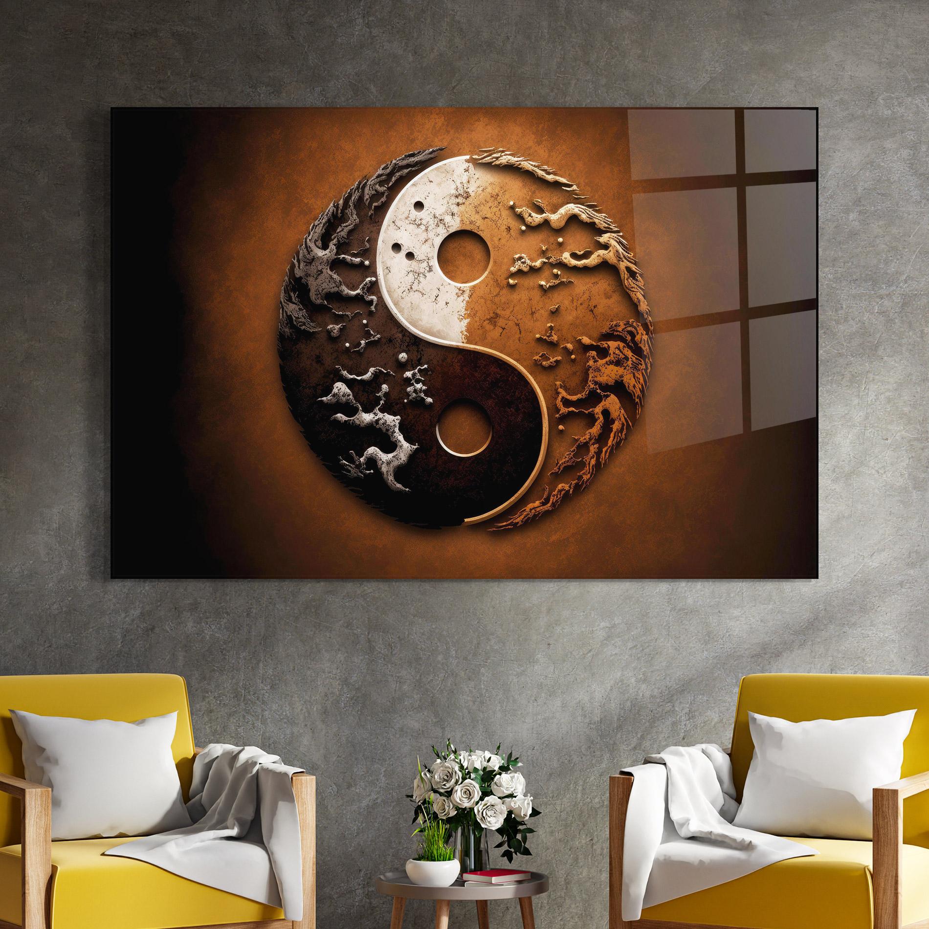 Glasbild White Sand Yinyang mockup 4