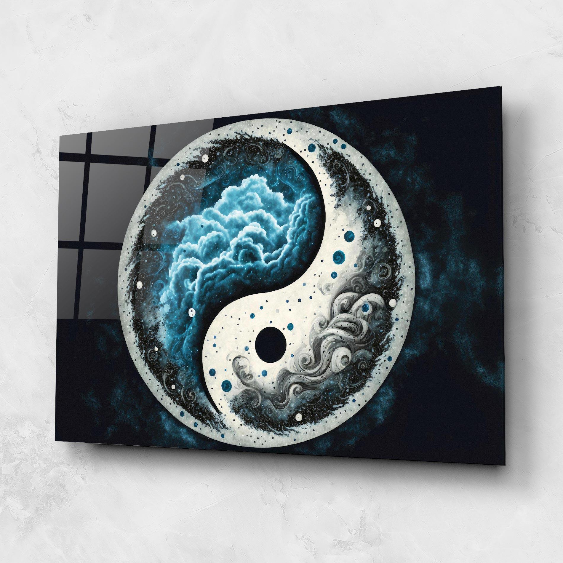 Glasbild Cloudy Yinyang mockup 1