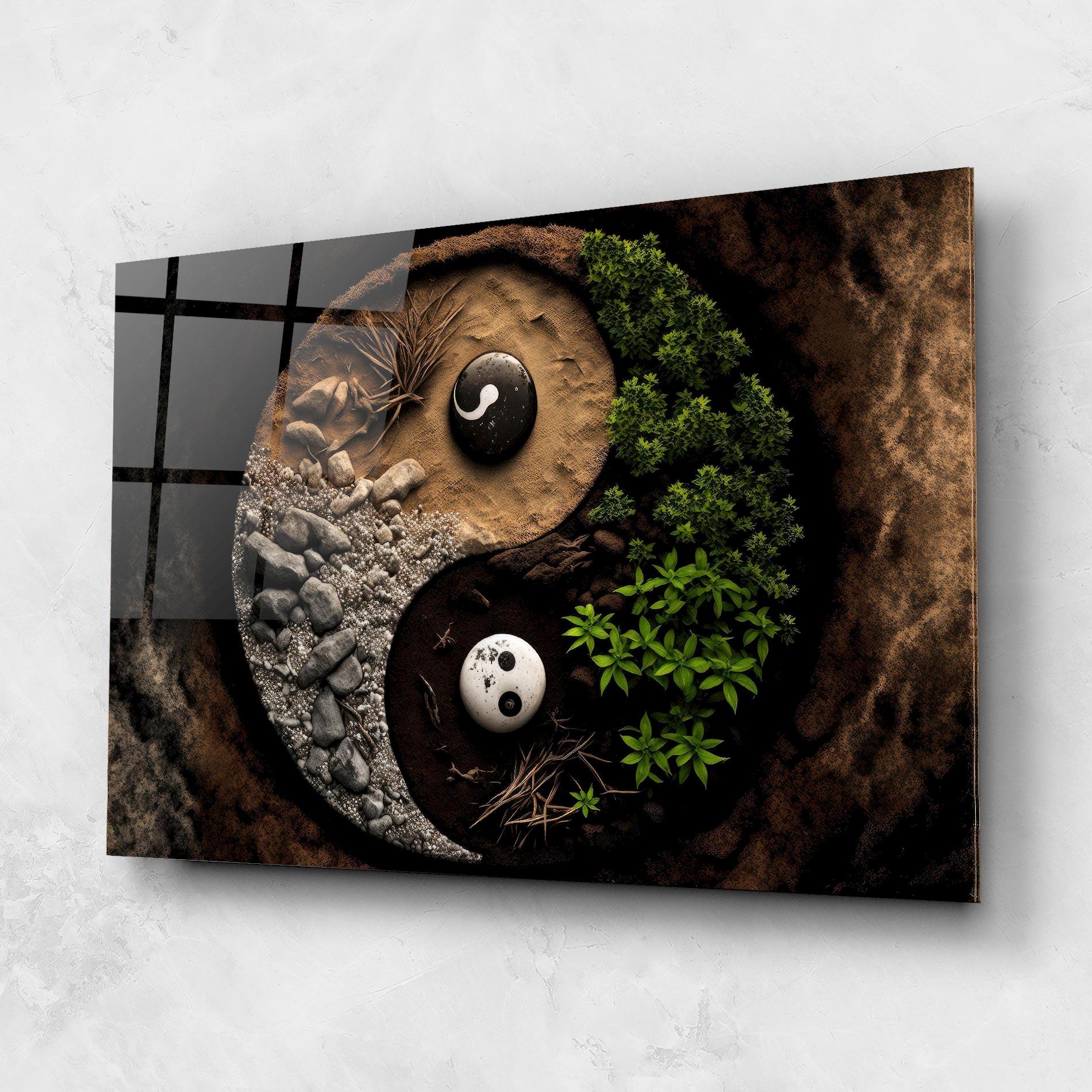 Glasbild Nature Yinyang mockup 1
