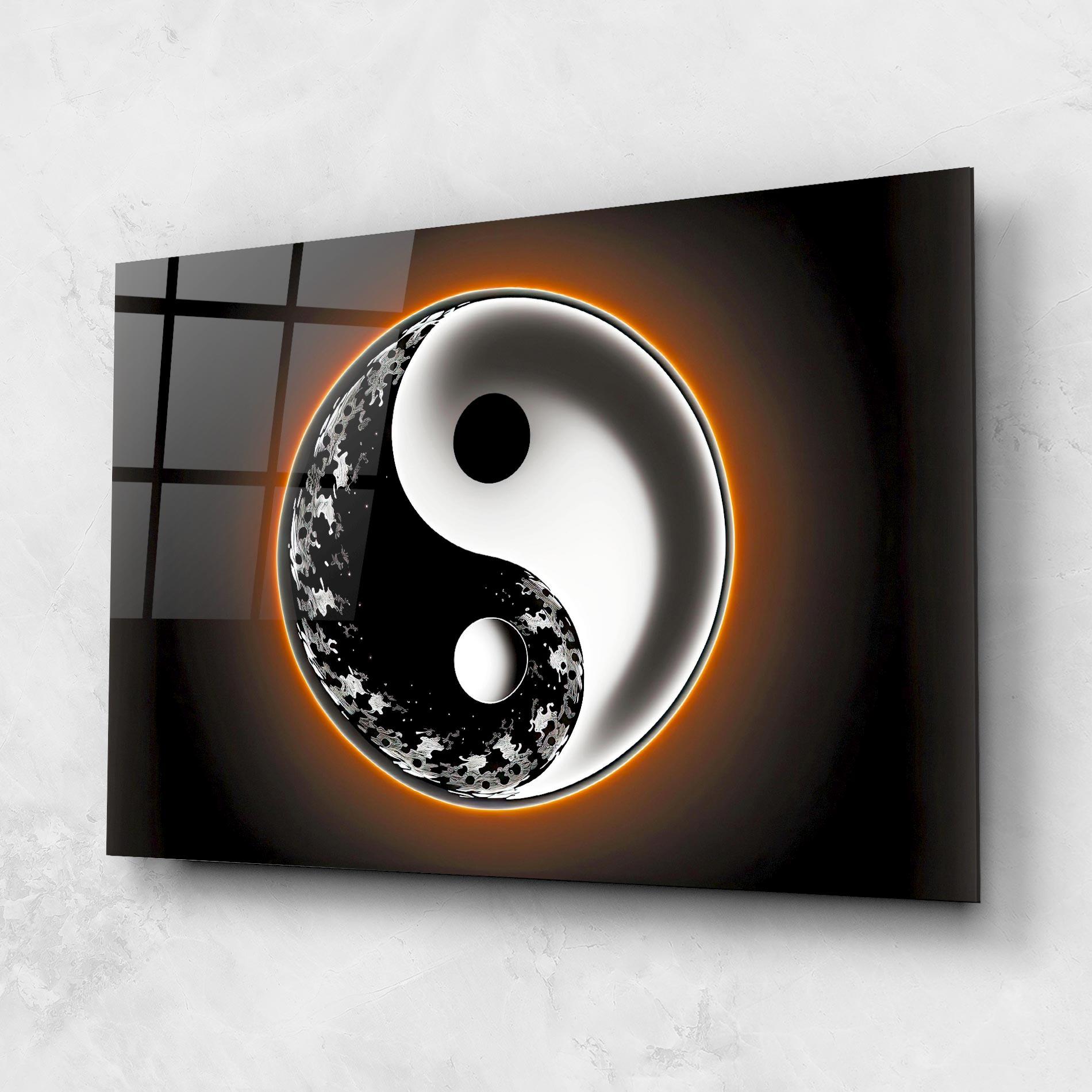 Glasbild Purple Light Yinyang mockup 1