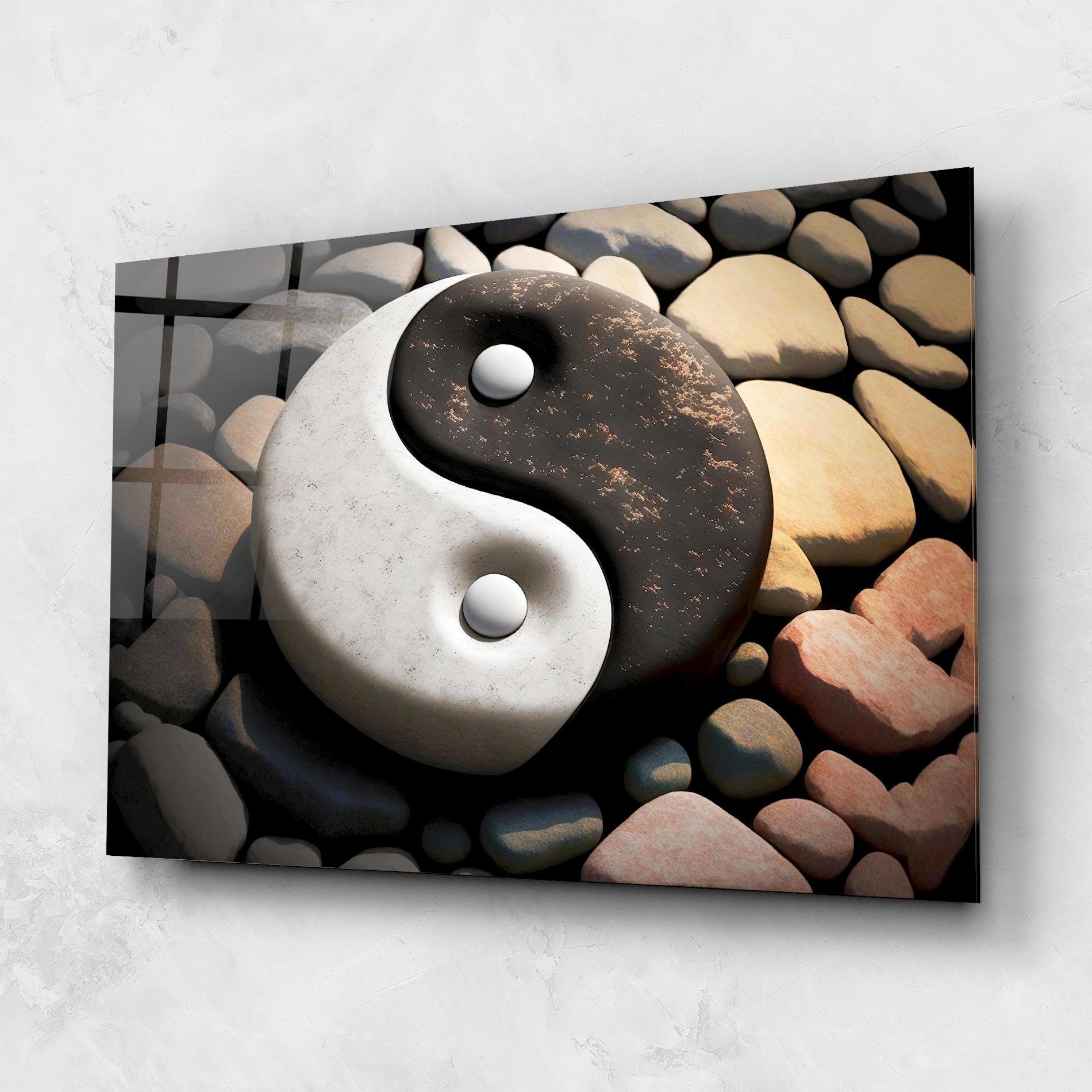 Glasbild Stone Yinyang mockup 1