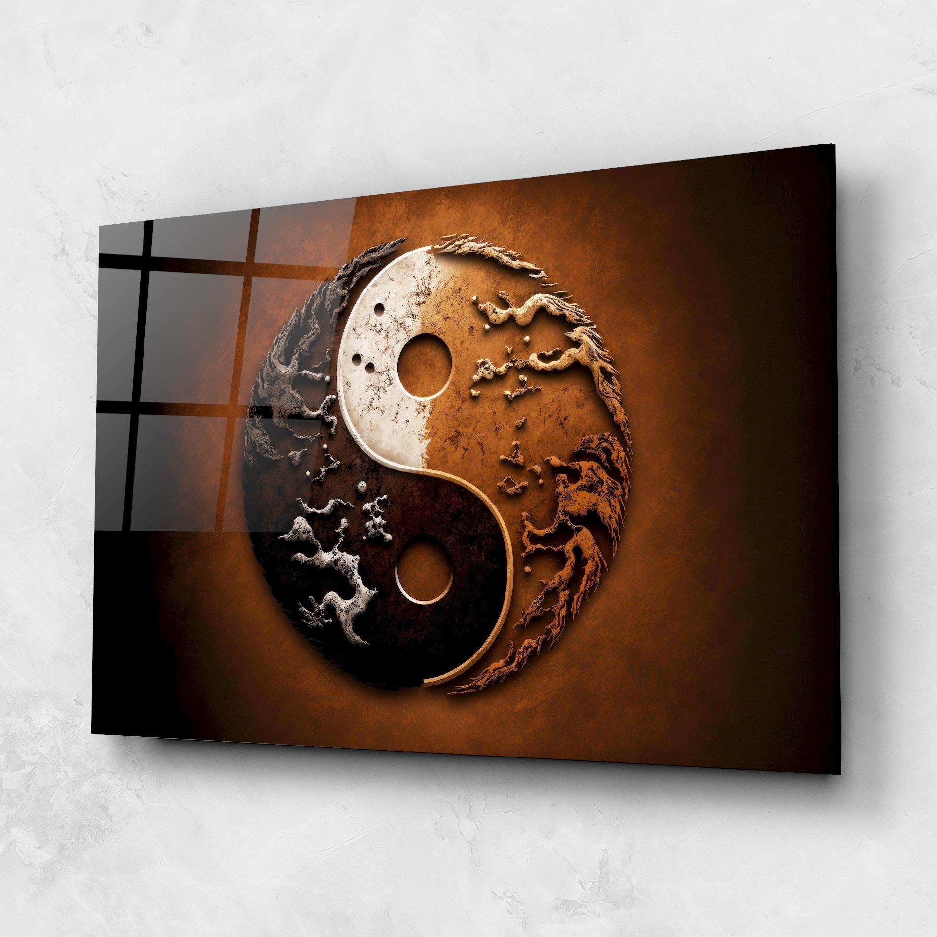 Glasbild White Sand Yinyang mockup 1