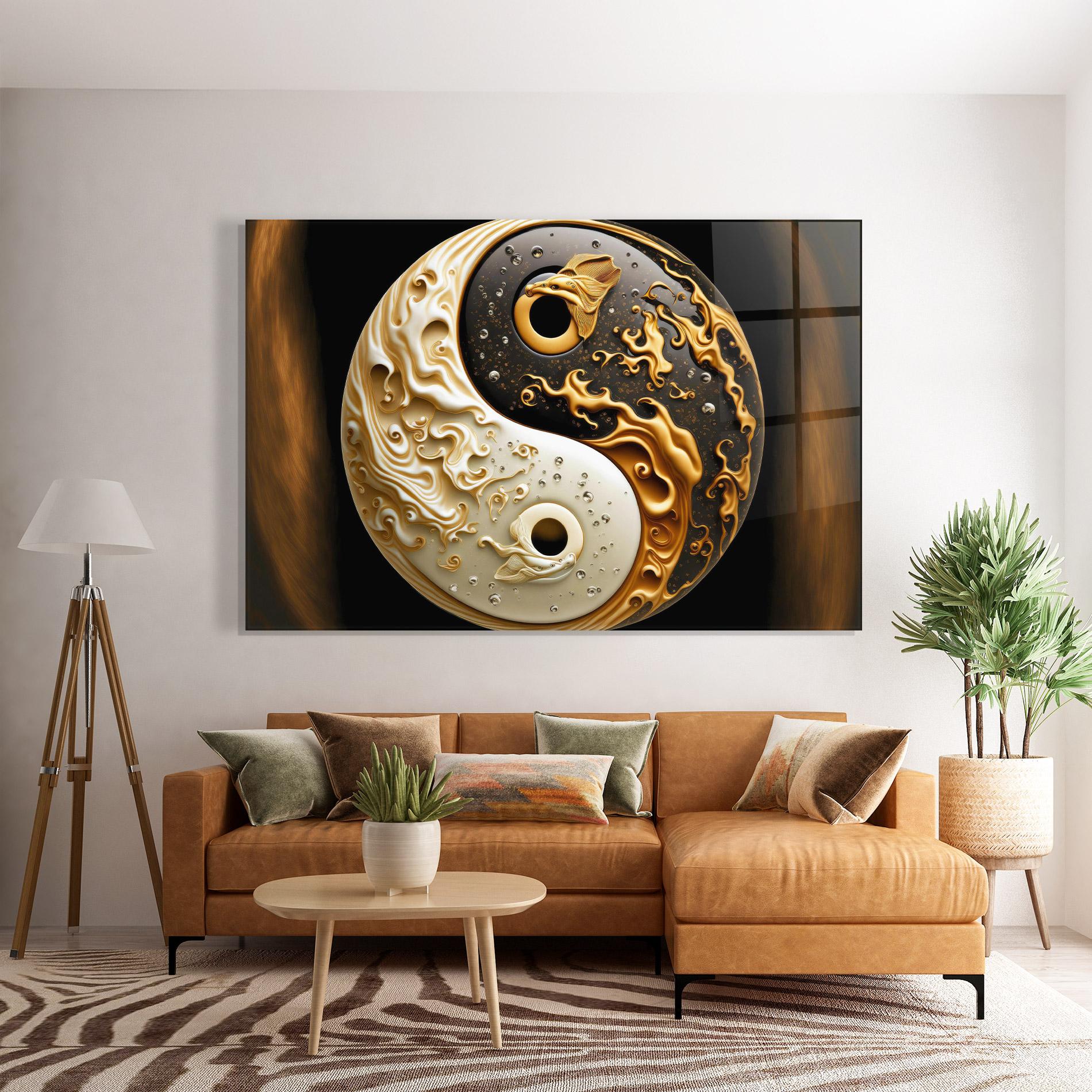 Glasbild Caramel Yinyang mockup 7
