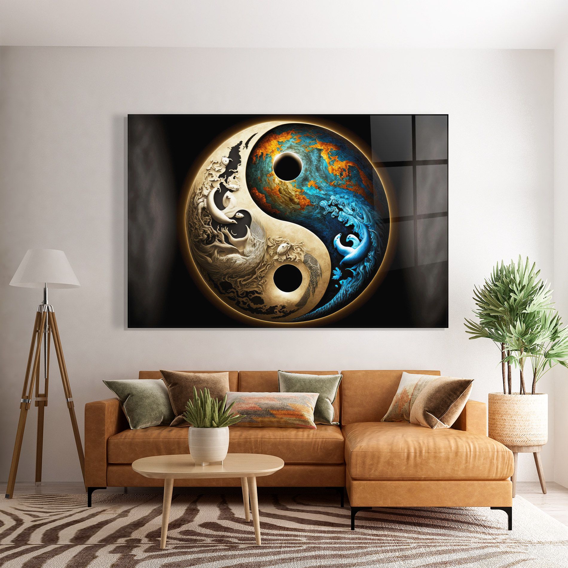 Cream Blue Yinyang mockup 7