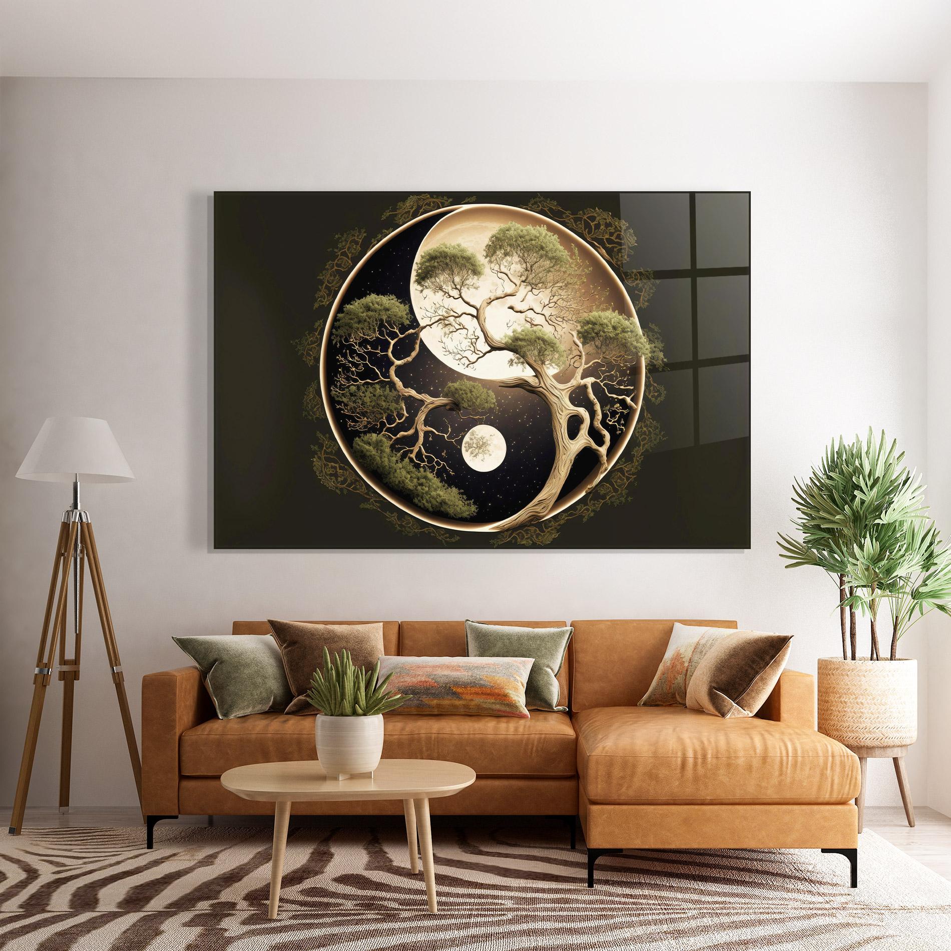 Glasbild Green Tree Yinyang mockup 7