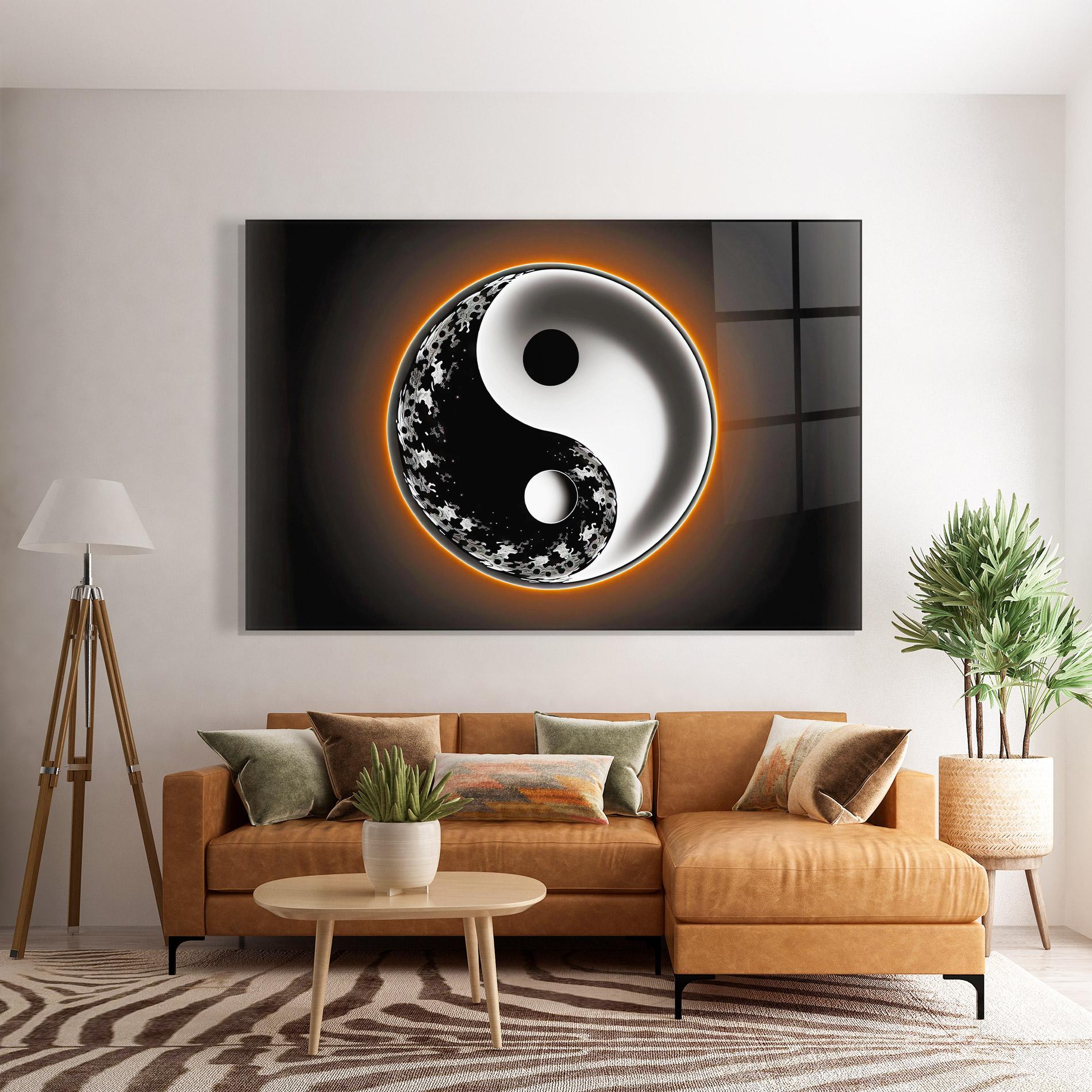Glasbild Purple Light Yinyang mockup 7