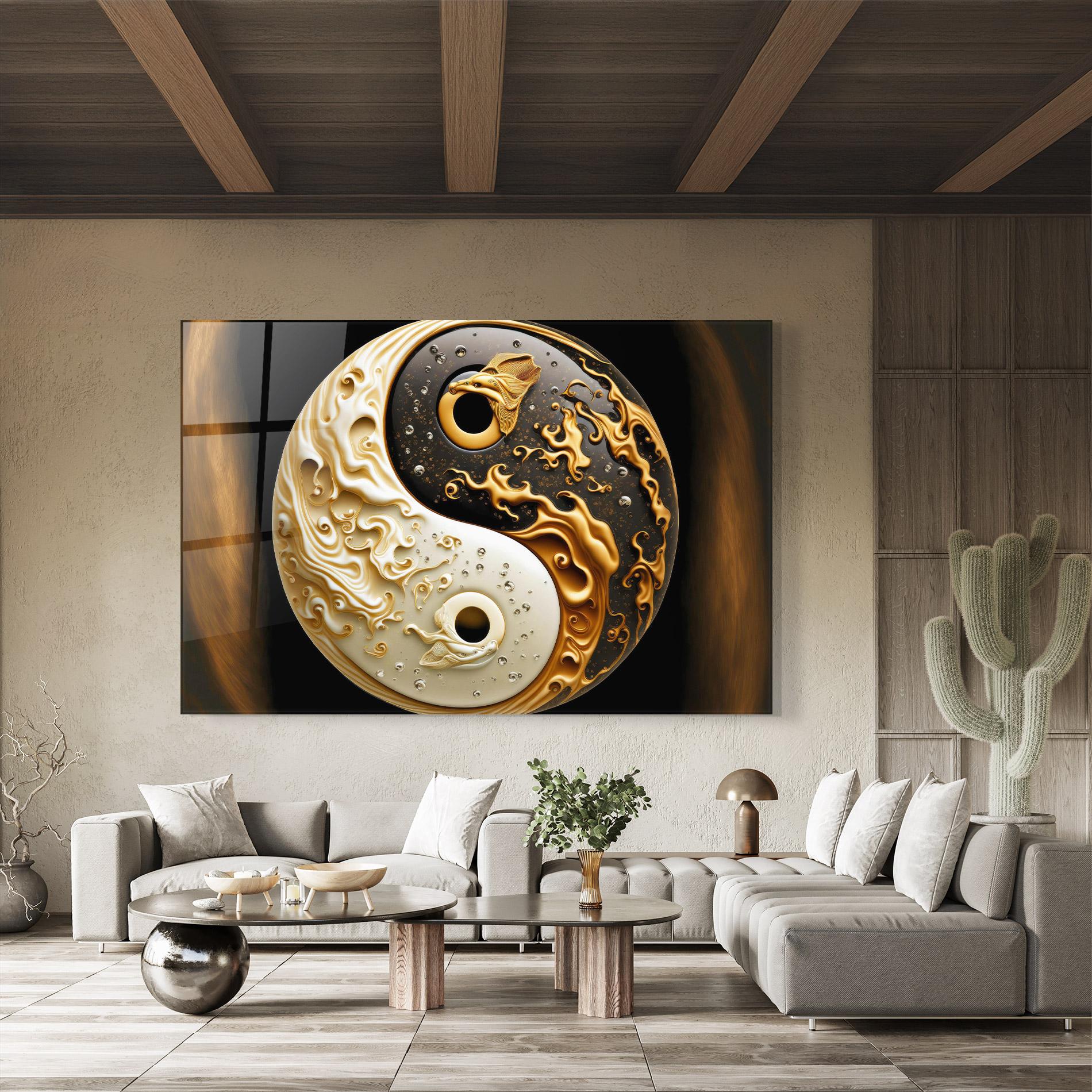 Glasbild Caramel Yinyang mockup 8