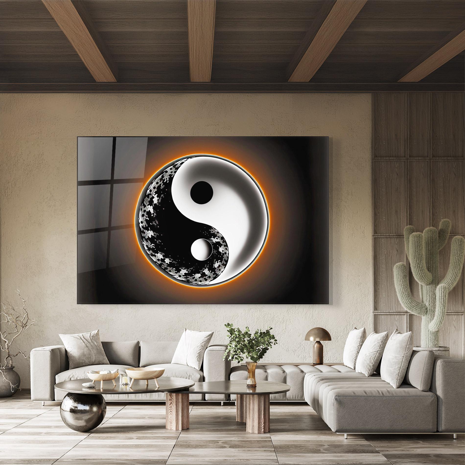 Glasbild Purple Light Yinyang mockup 8