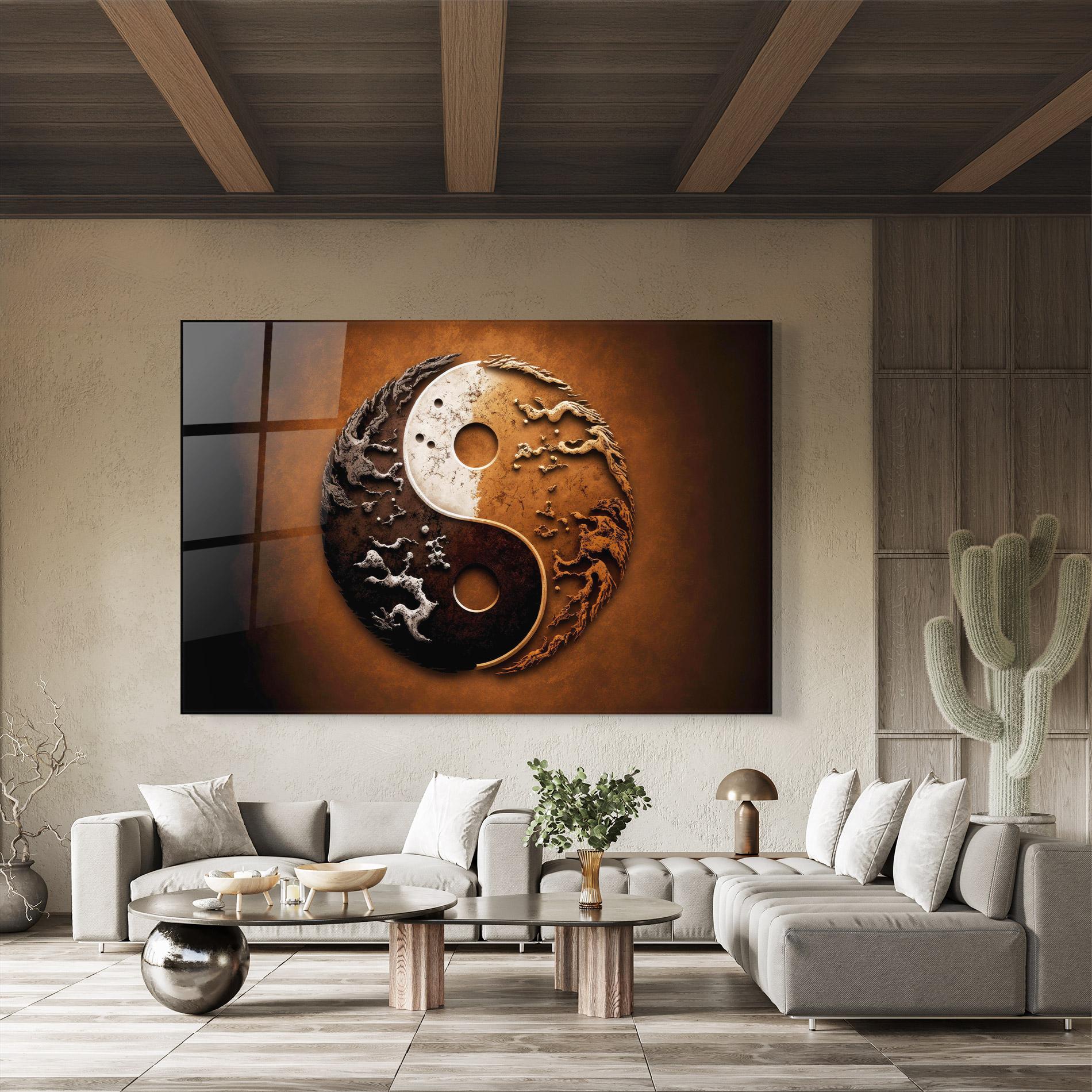 Glasbild White Sand Yinyang mockup 8