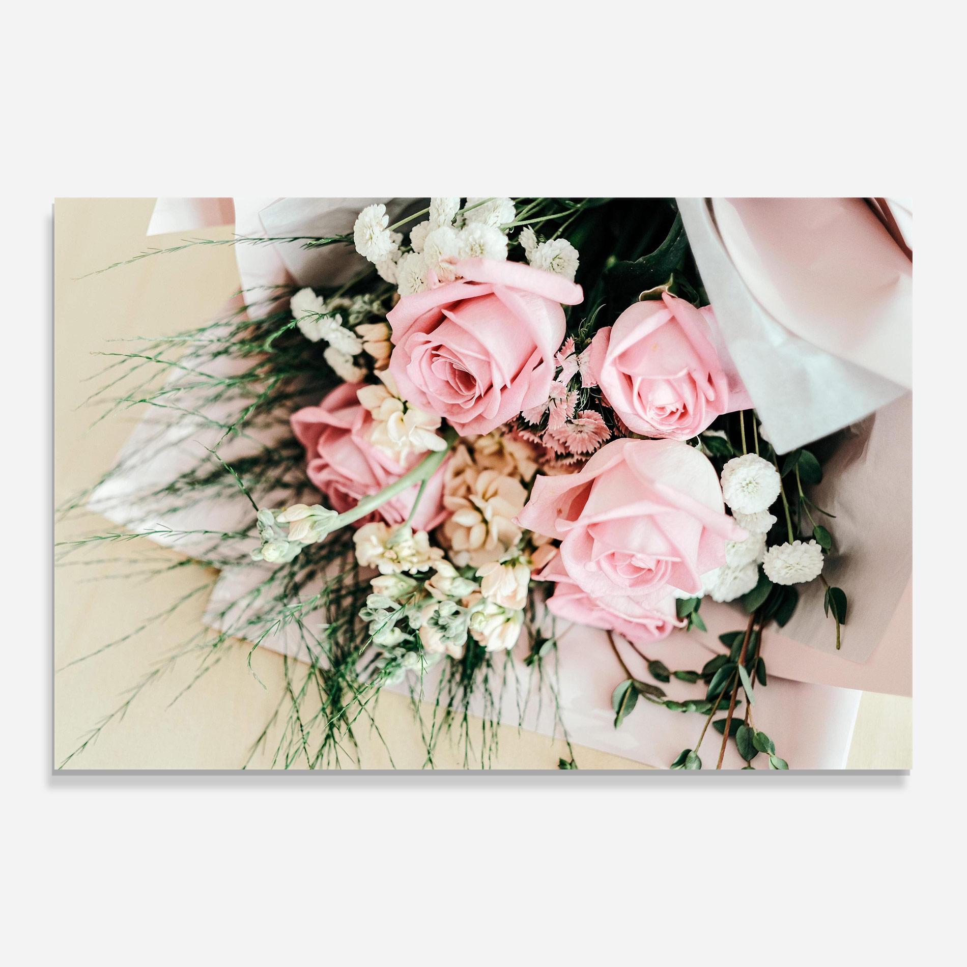 Glasbild Baby Pink Bouquet mockup 0