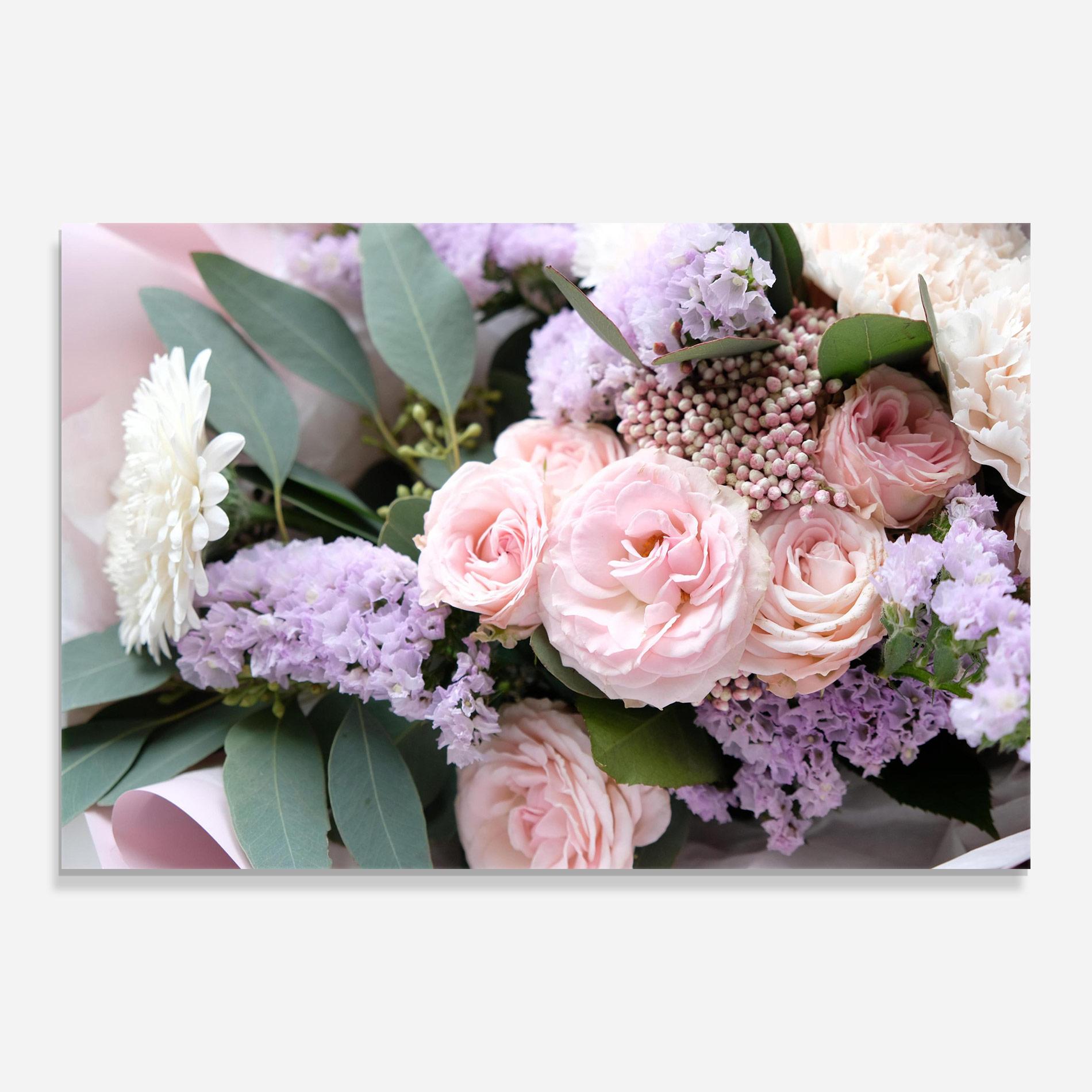 Glasbild Beautiful Pink Roses mockup 0