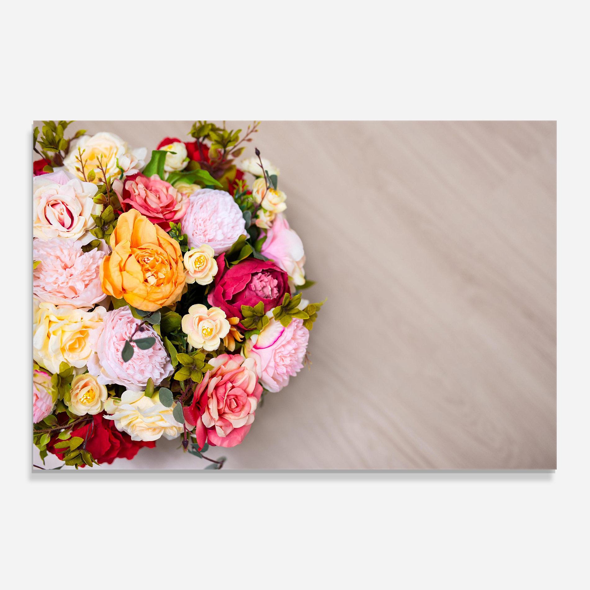 Glasbild Orange Purple Bouquet mockup 0