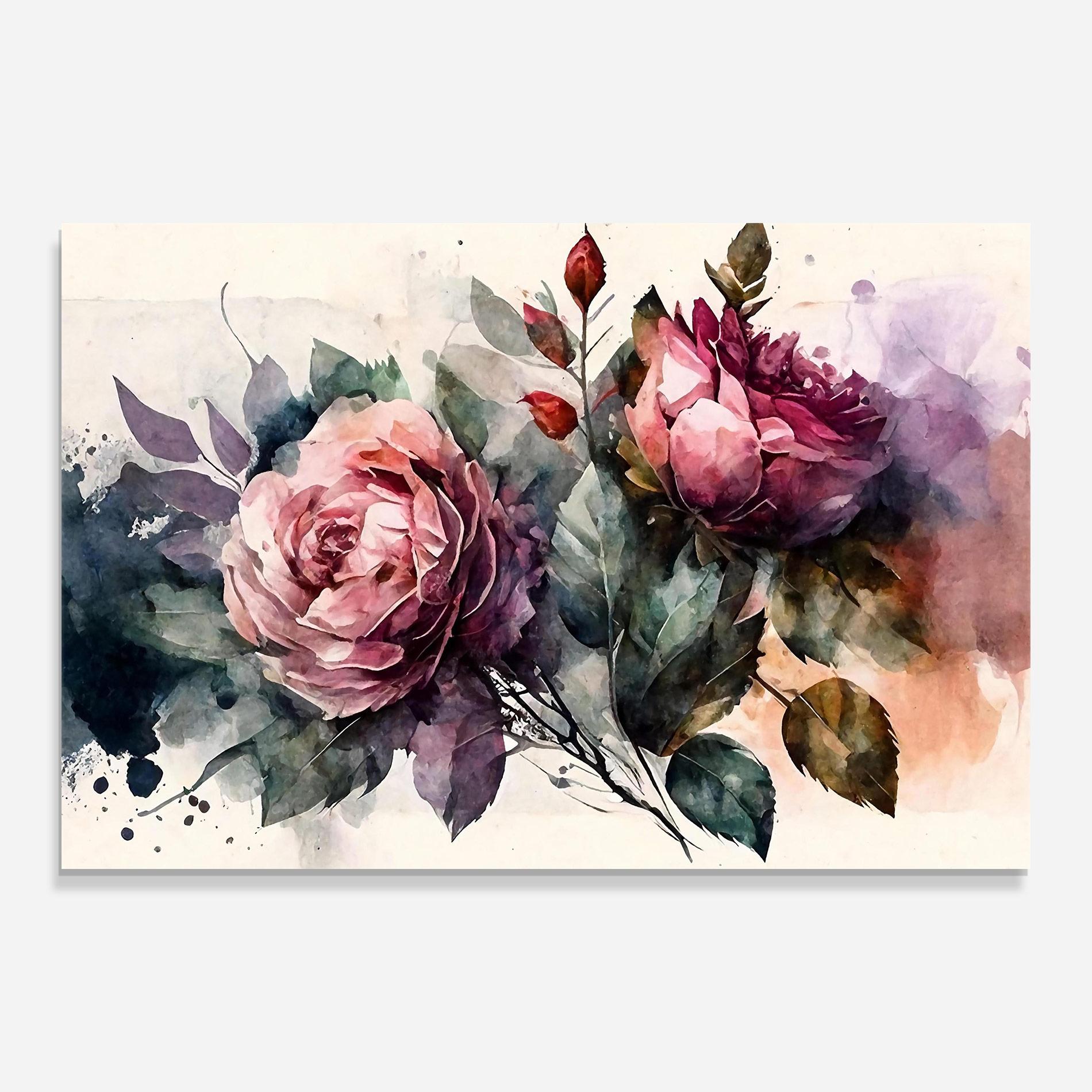 Glasbild Roses Bouquet Art mockup 0