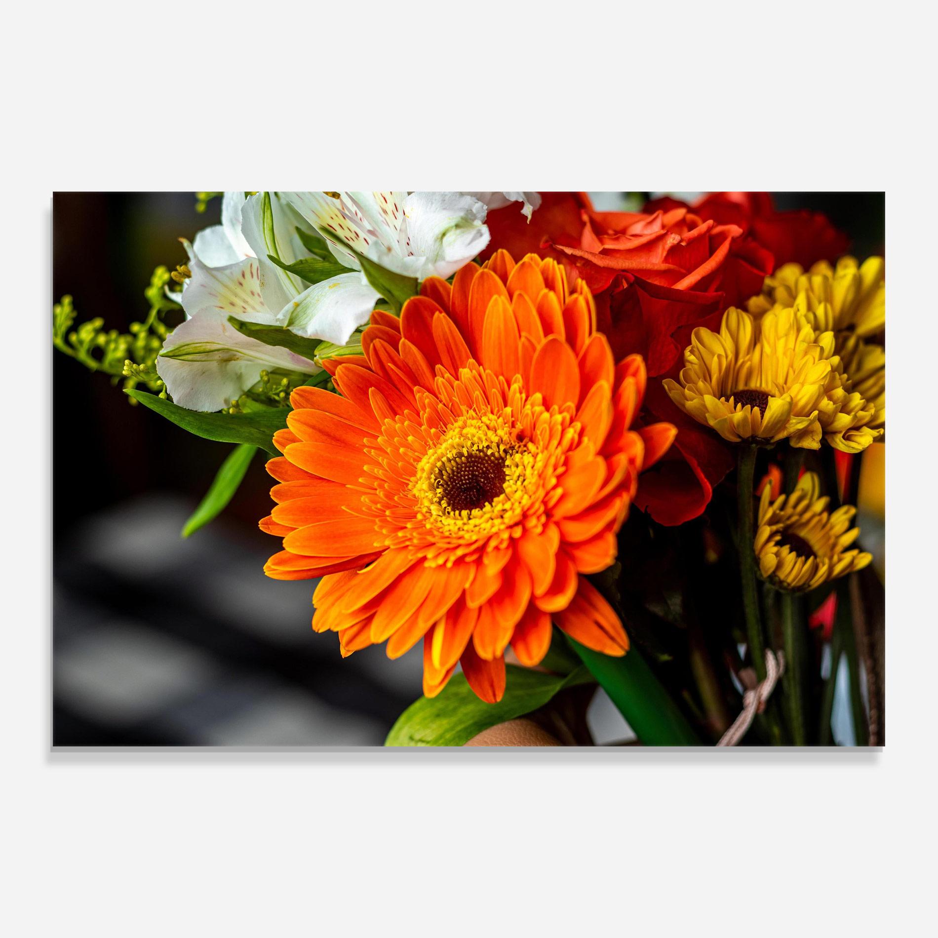 Glasbild Strong Orange Bouquet mockup 0