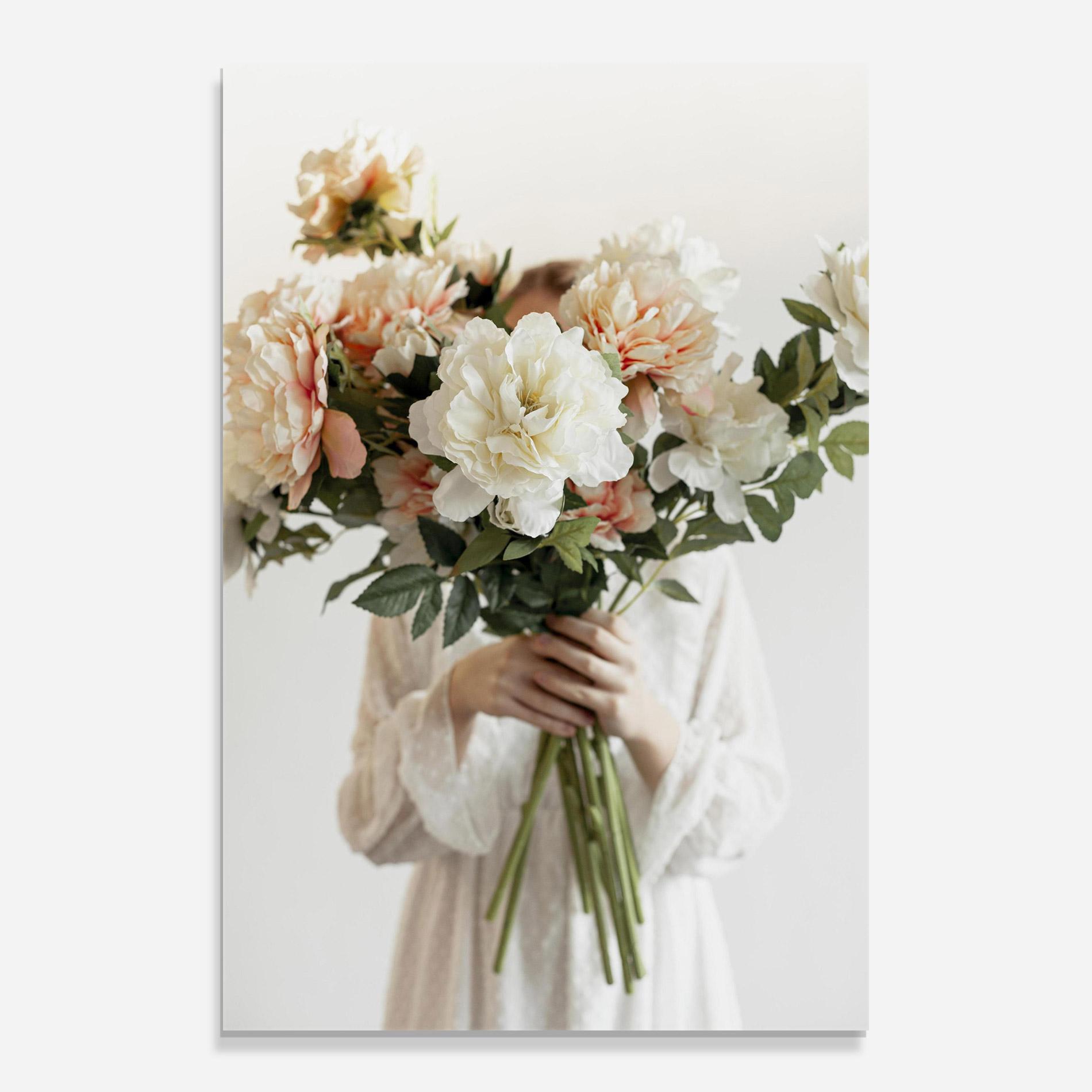 Glasbild Bouquet Holding mockup 0