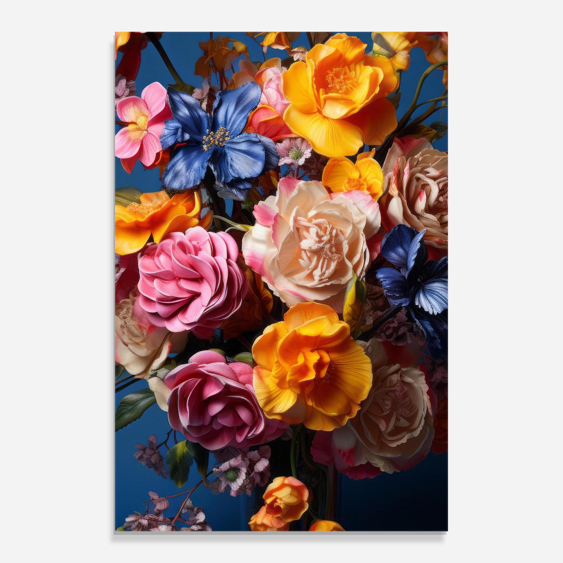Glasbild Colorful Flower Bouquet mockup 0