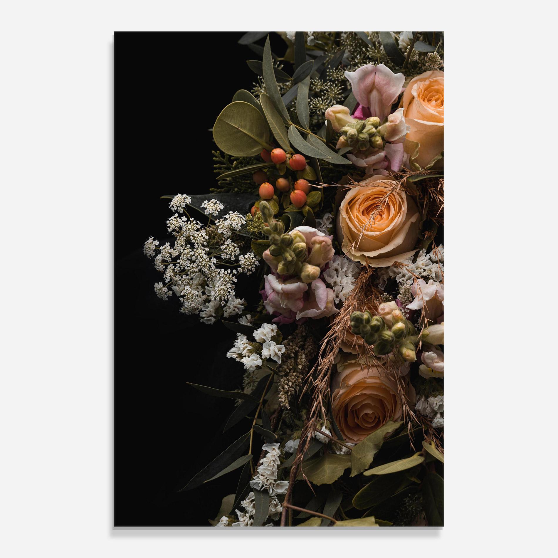 Glasbild Dark Flower Bouquet mockup 0