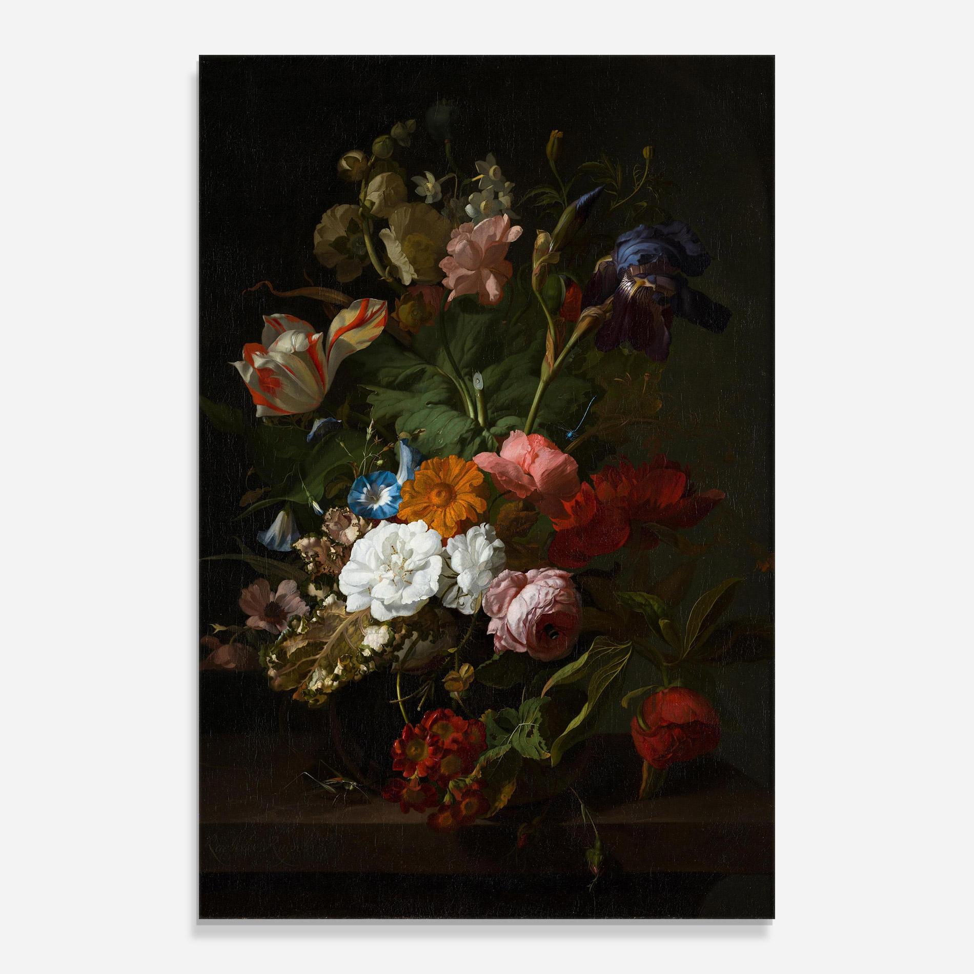 Glasbild Dark Flowers Bouquet mockup 0