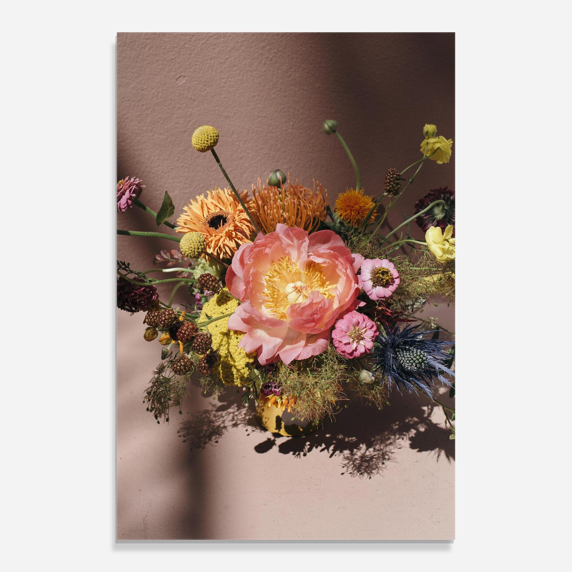 Glasbild Pastel Orange Bouquet mockup 0
