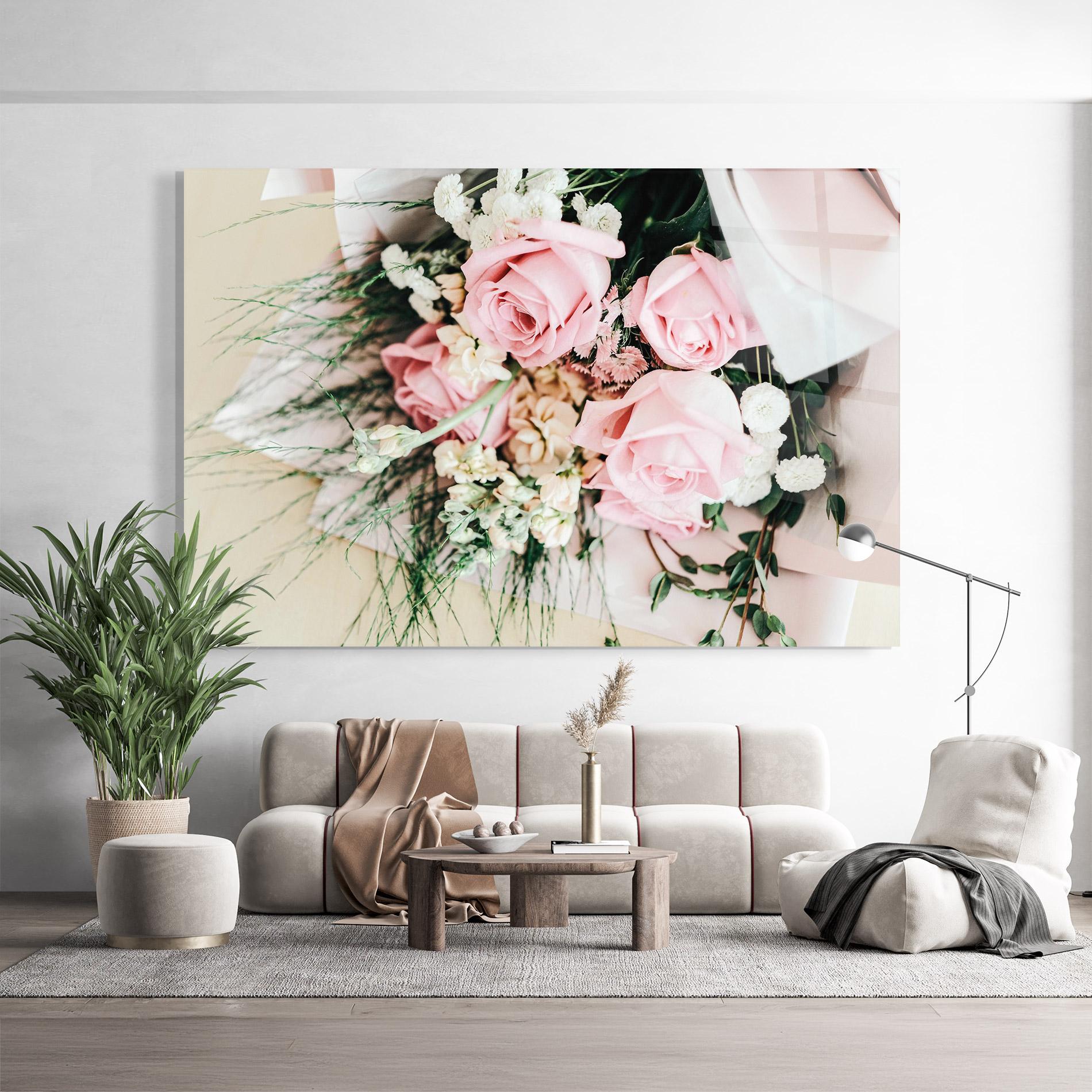 Glasbild Baby Pink Bouquet mockup 9