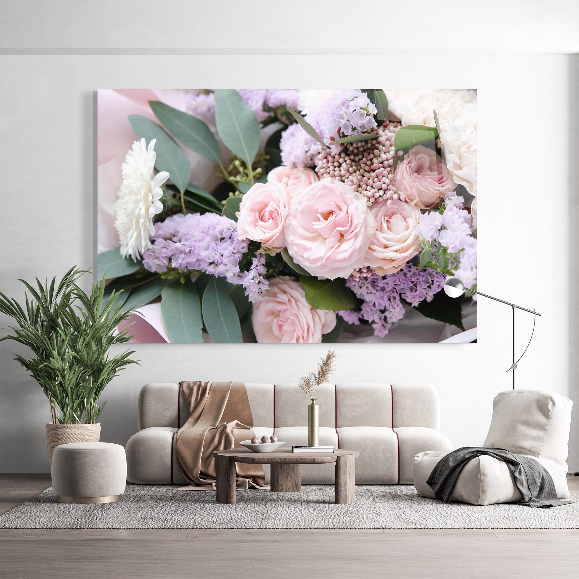 Glasbild Beautiful Pink Roses mockup 9