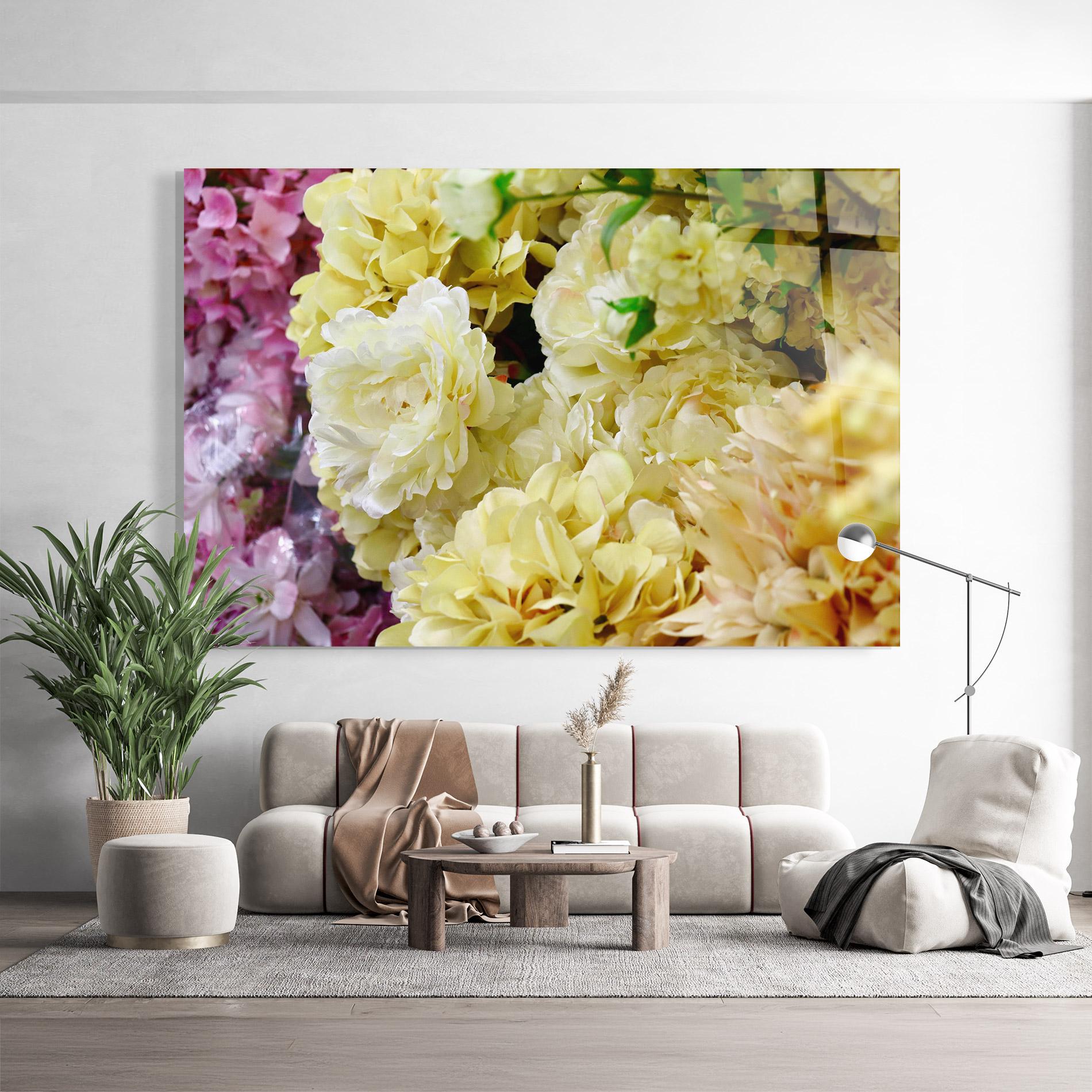 Glasbild Beautiful Yellow Pastel mockup 9