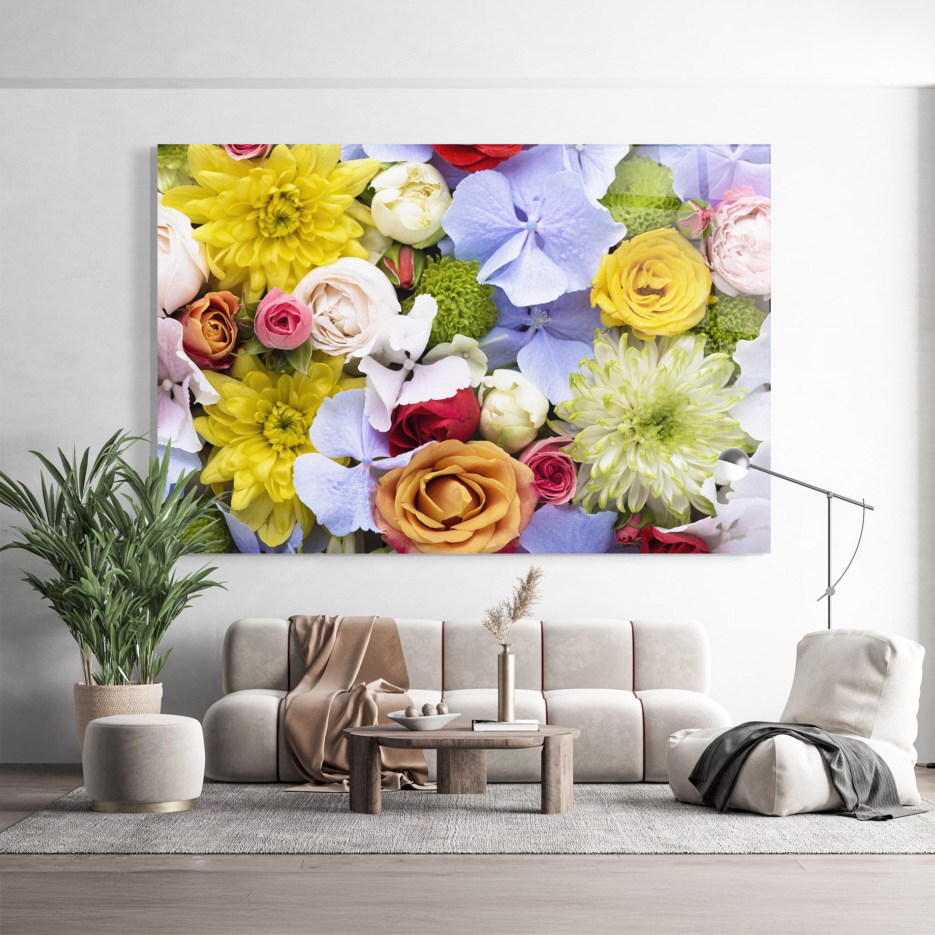 Glasbild Color Mix Flower Bouquet mockup 9