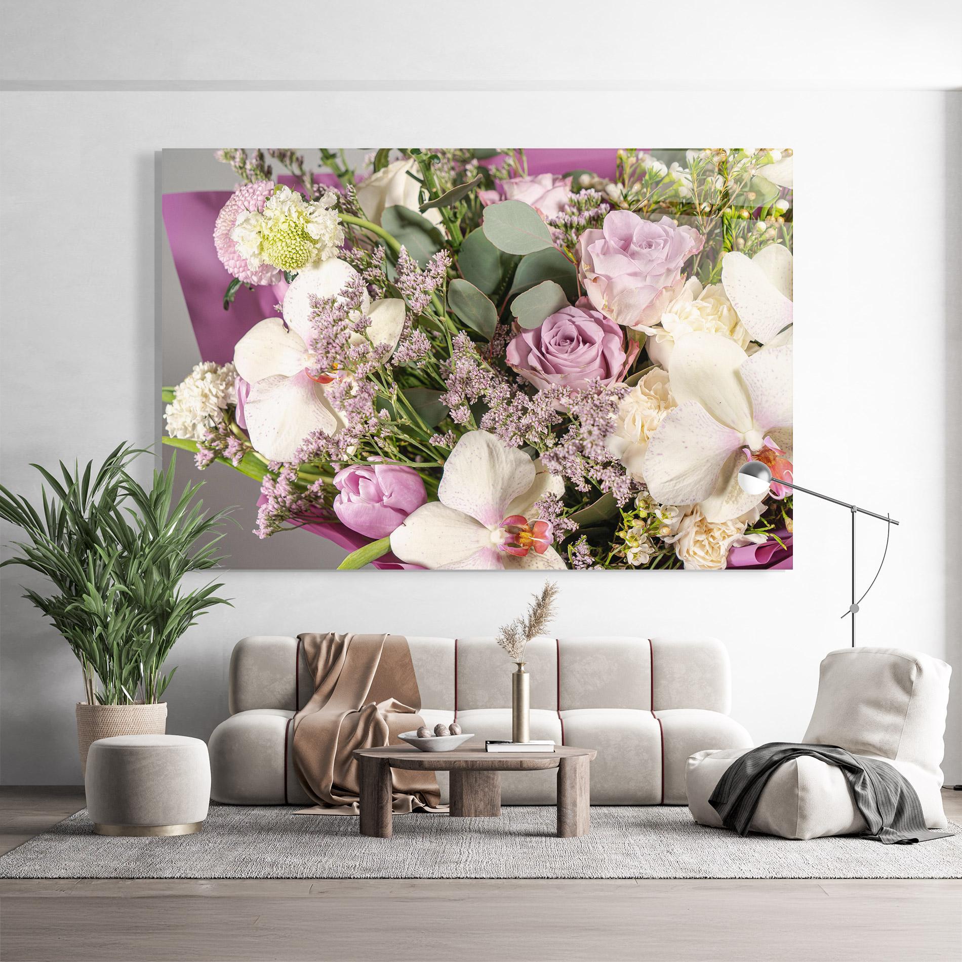 Glasbild Cute Purple Bouquet mockup 9