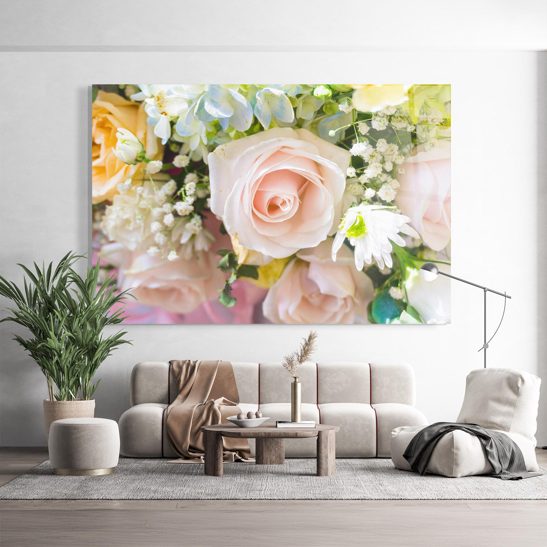 Glasbild Light Pink Bouquet mockup 9