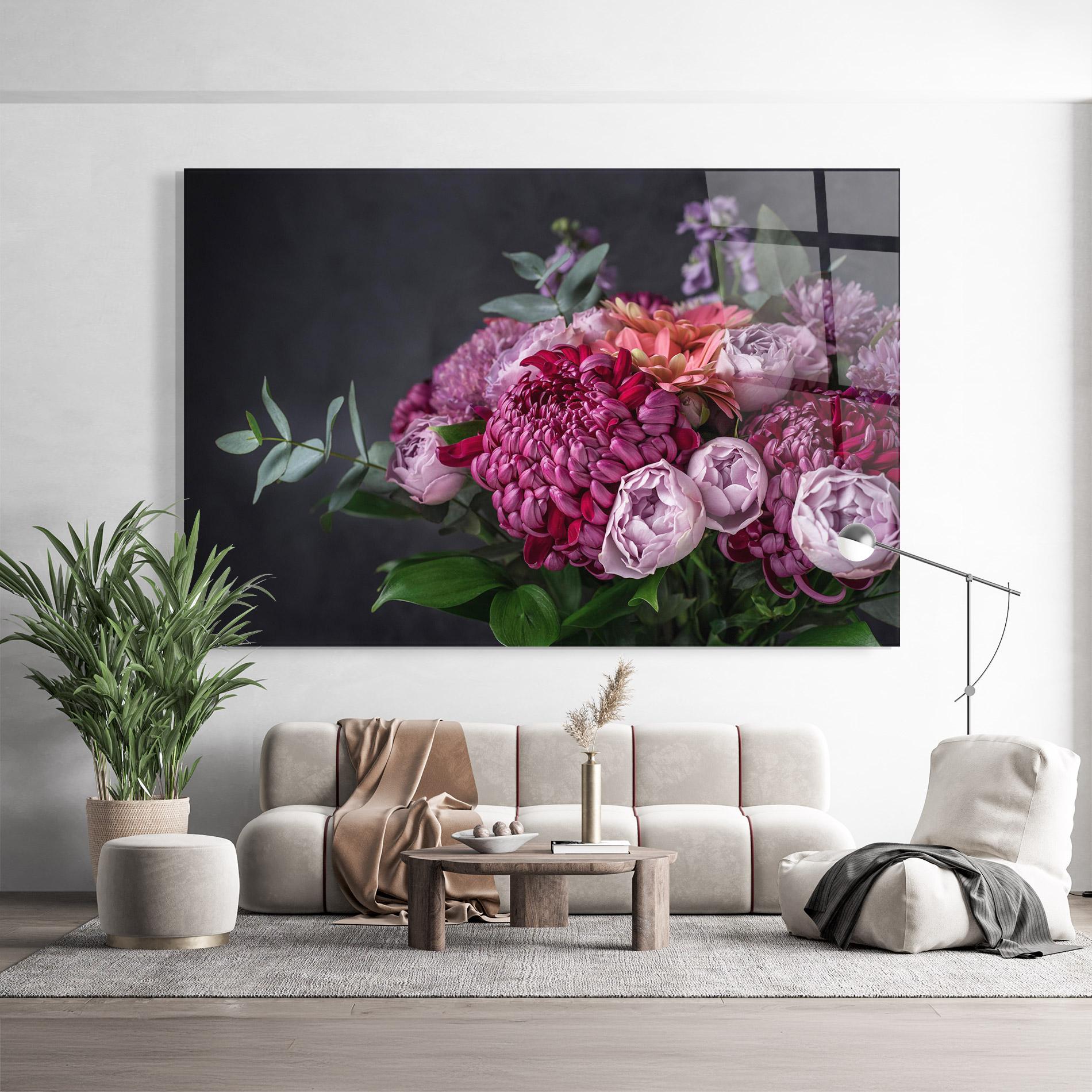 Glasbild Mix Purple Bouquet mockup 9