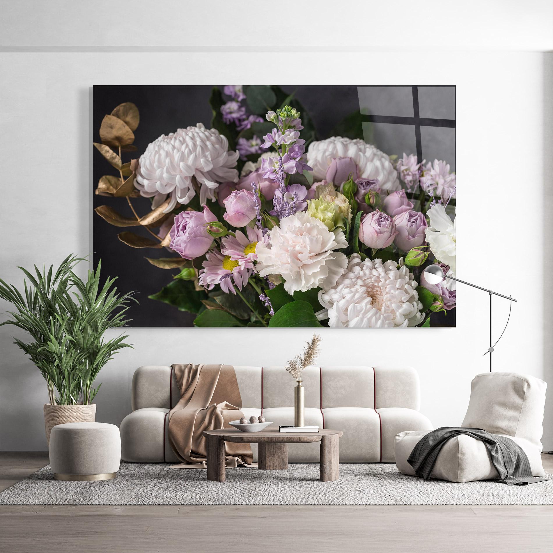 Glasbild Pastel Purple Bouquet mockup 9