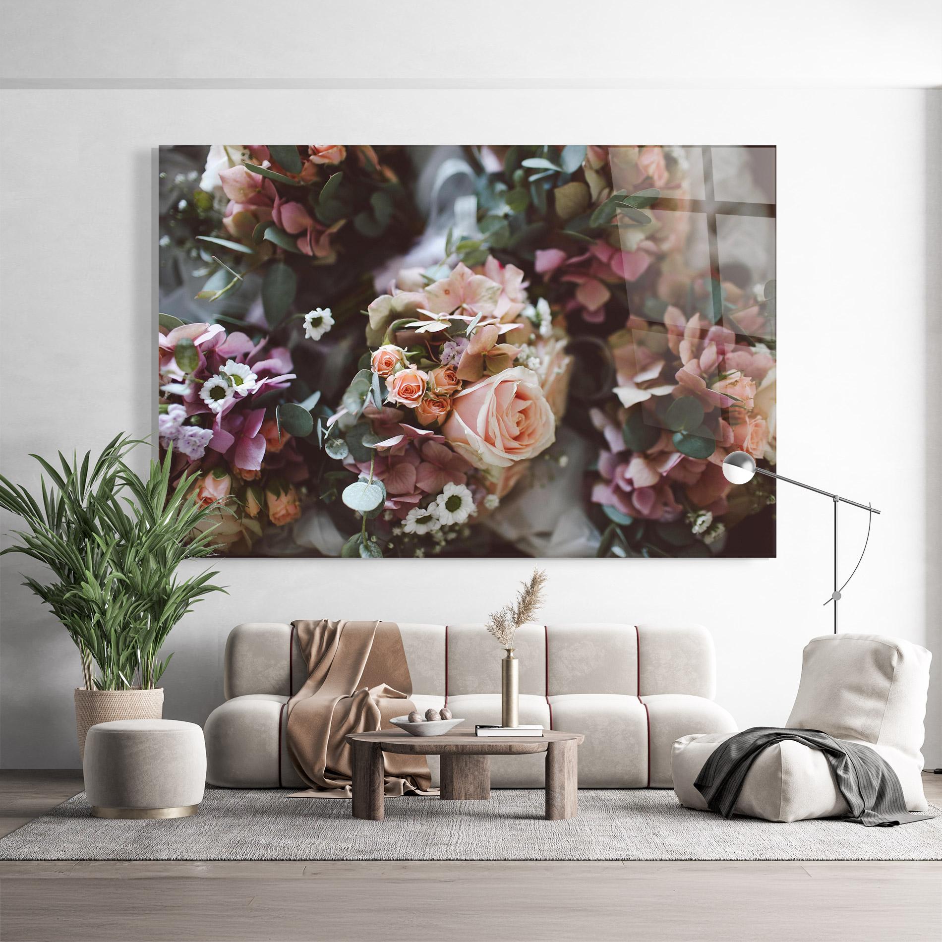 Glasbild Pink Mix Bouquet mockup 9