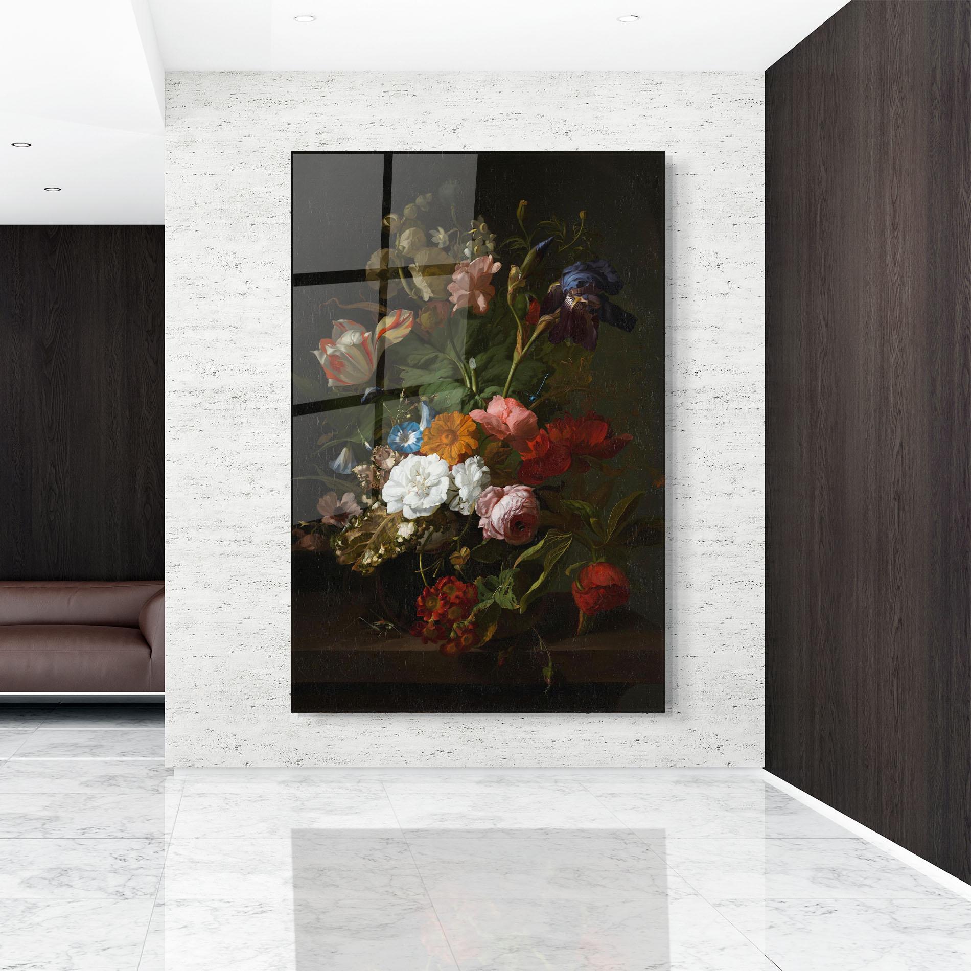 Glasbild Dark Flowers Bouquet mockup 9