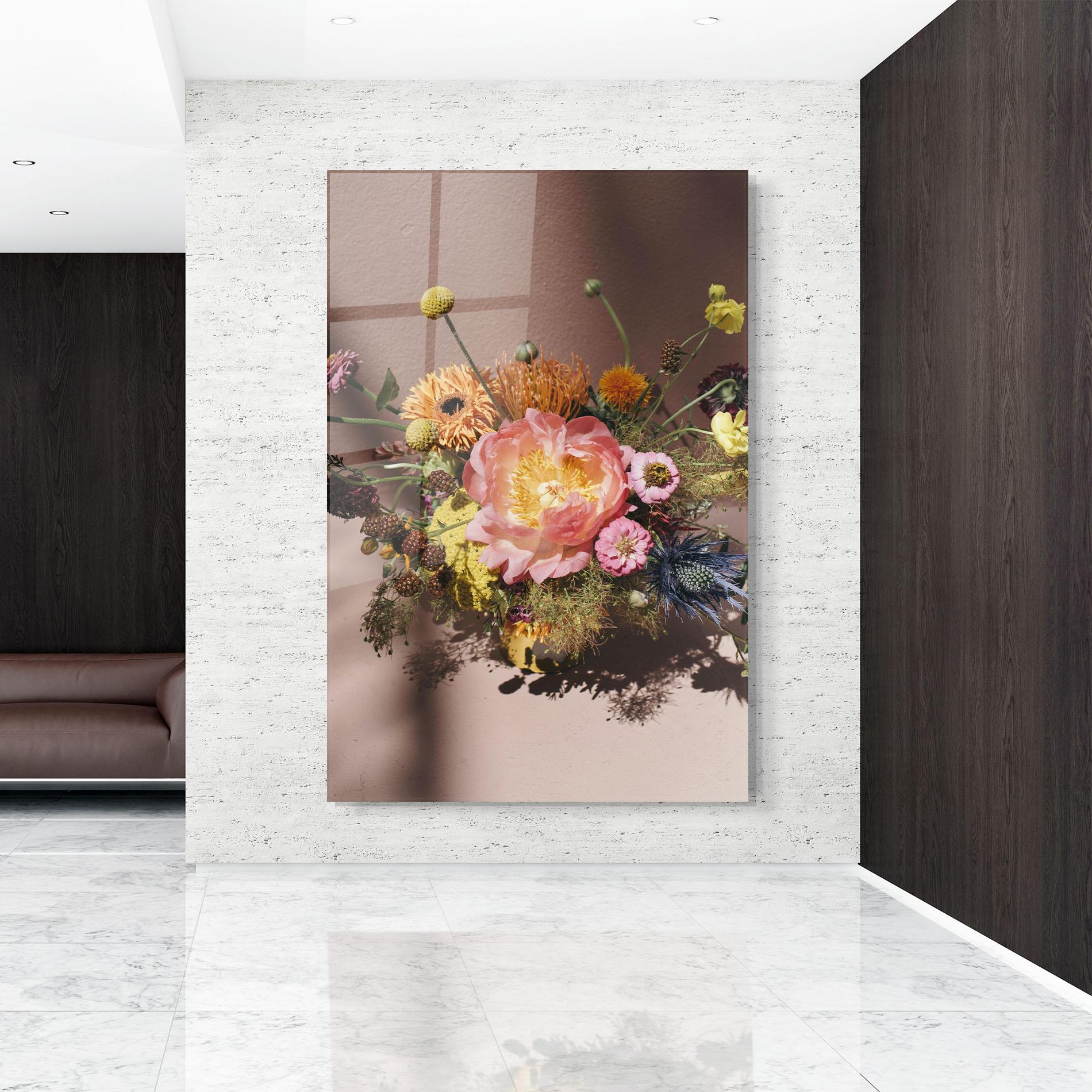 Glasbild Pastel Orange Bouquet mockup 9