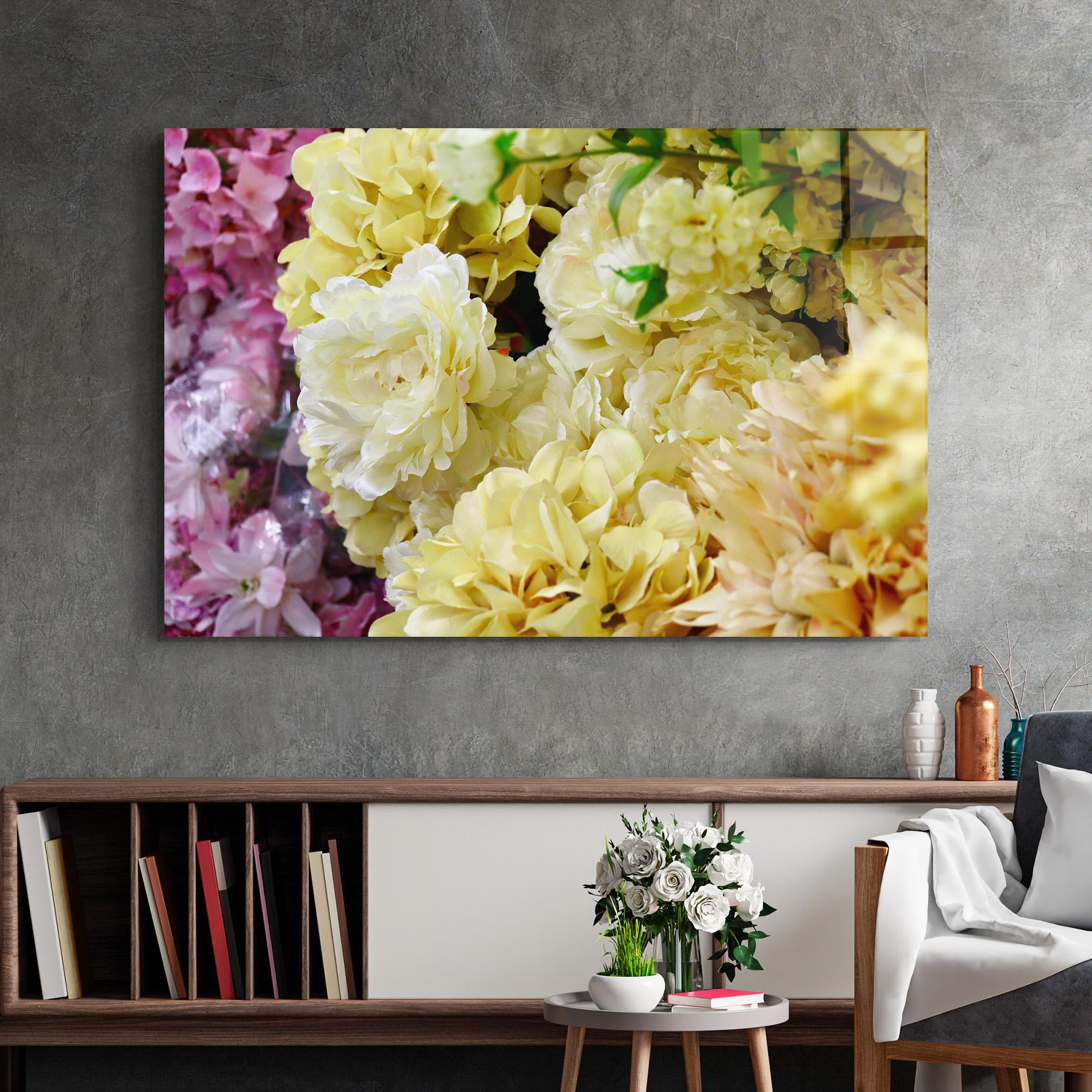 Glasbild Beautiful Yellow Pastel mockup 2